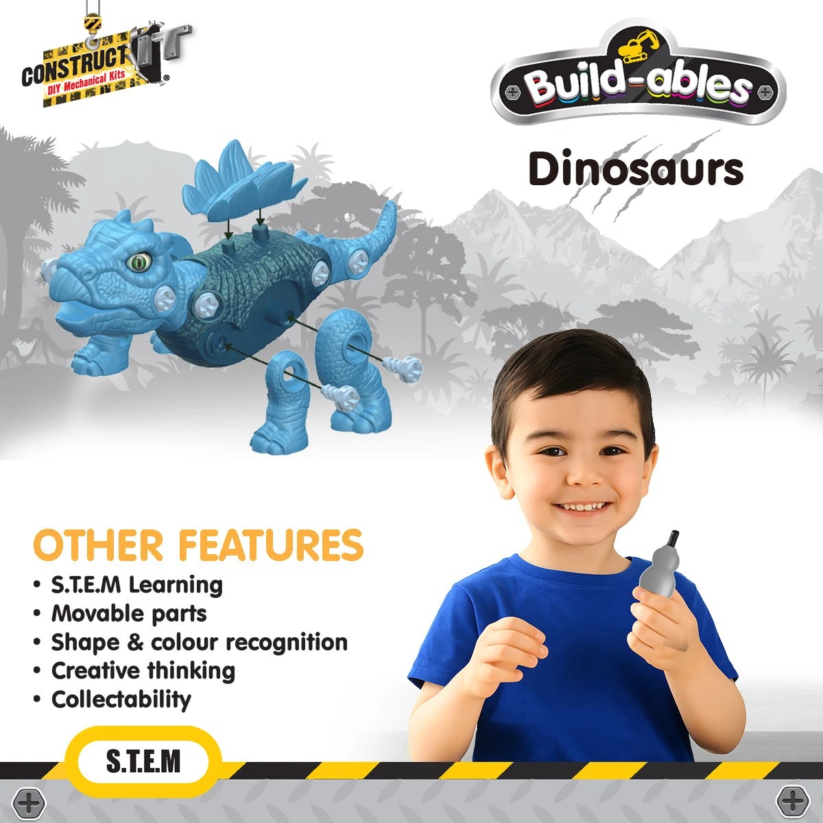 4 Construct-it Build-ables Stegosaurus, 4 of 6