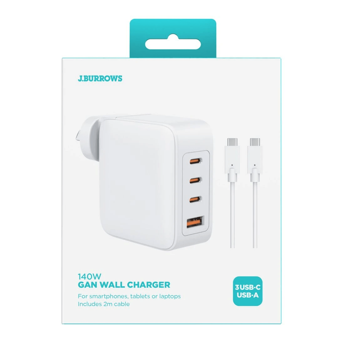 4 J.Burrows 140W GaN 4 Port USB-C/A Wall Charger, 4 of 5