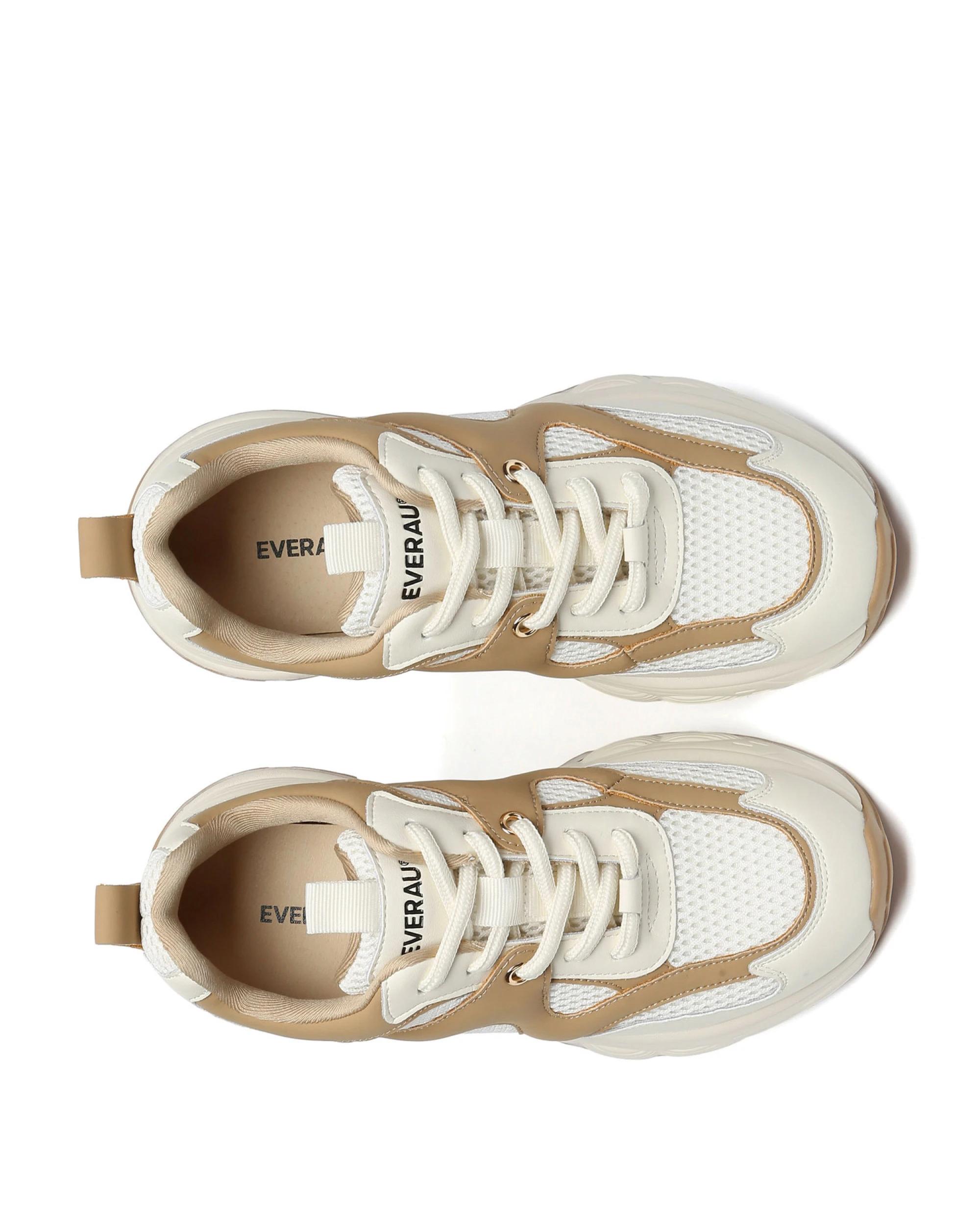 5 Everau Women Camille Chunky Sneakers WHITE/UMBER, 5 of 5