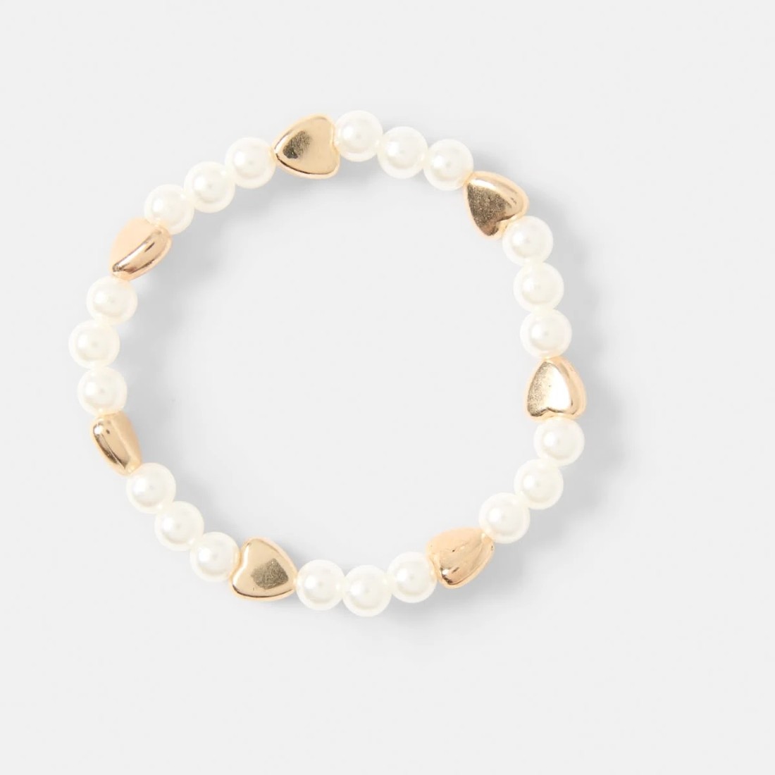 3 3 Pack Faux Pearl Bracelets - White, Pink and Gold Tone, 3 of 5