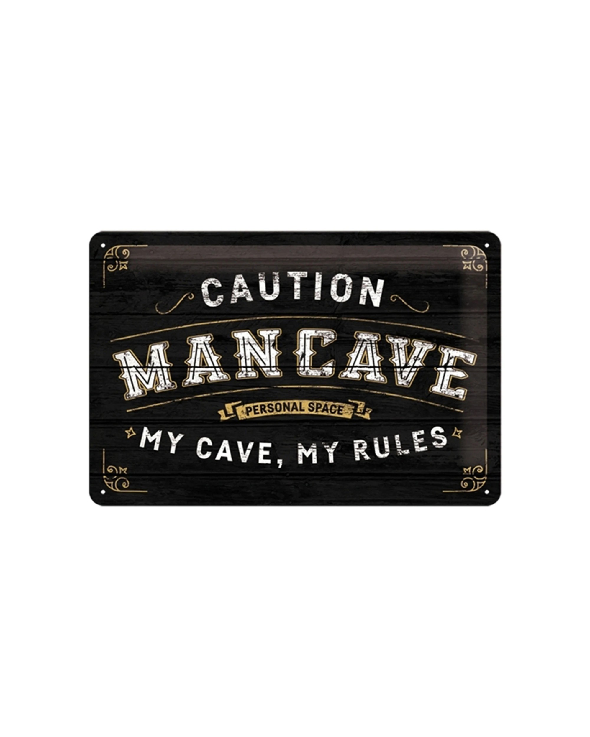1 Nostalgic-Art Medium 20x30cm Metal Wall Art Sign Plaque - Man Cave - Black, 1 of 4