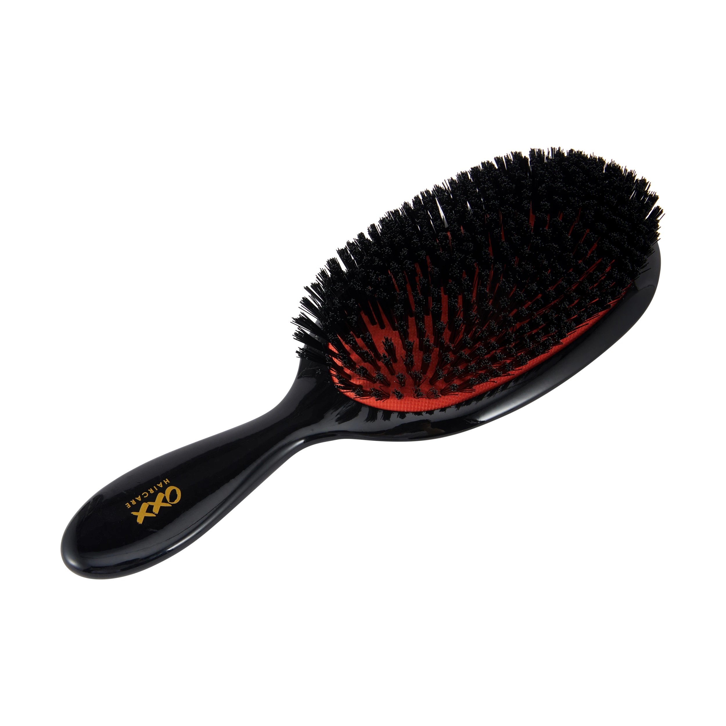 1 OXX Haircare Styling Oval Paddle Brush - Black and Orange, 1 of 4