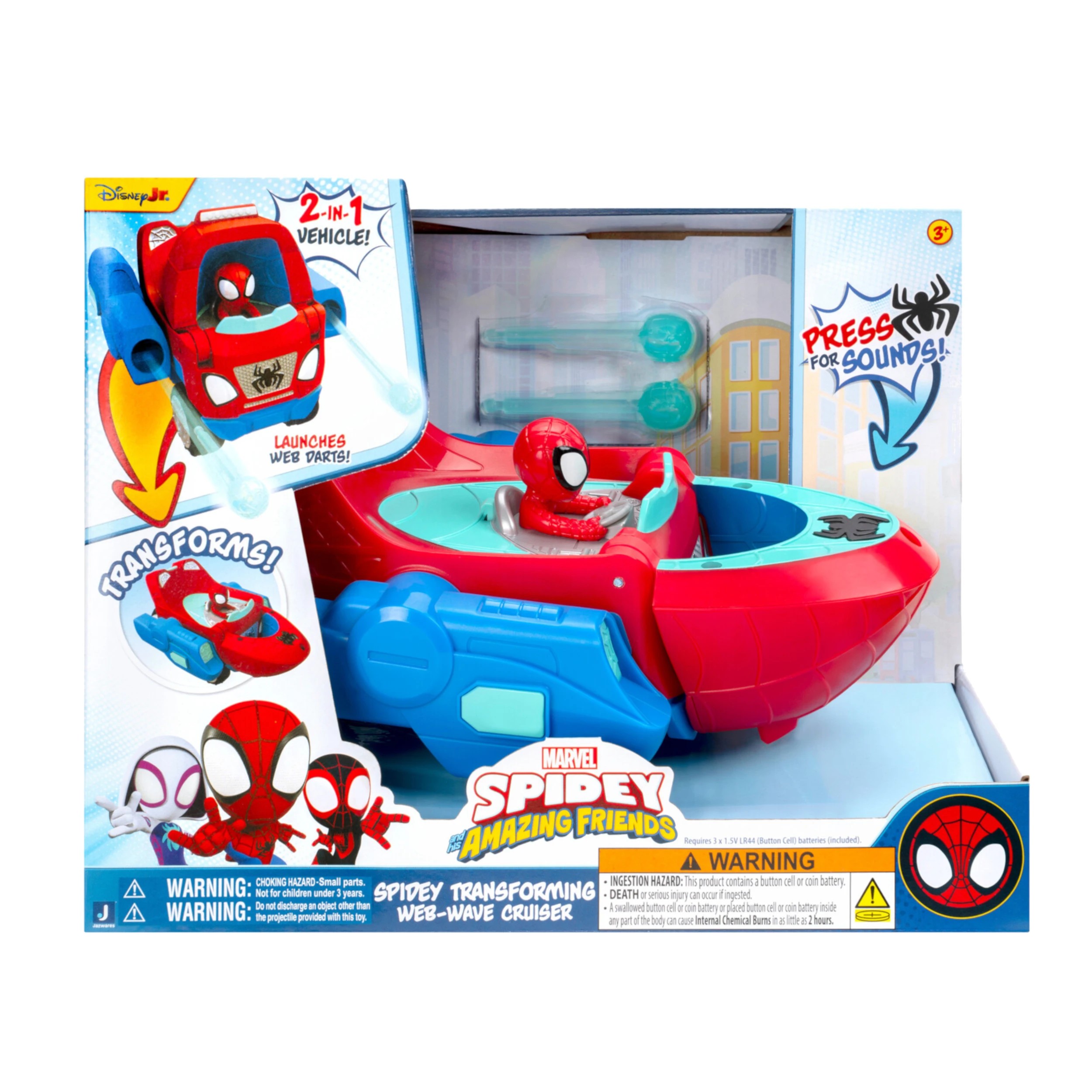 1 Disney Spidey And His Amazing Friends Transforming Web - Wave Crawler - Multi, 1 of 7