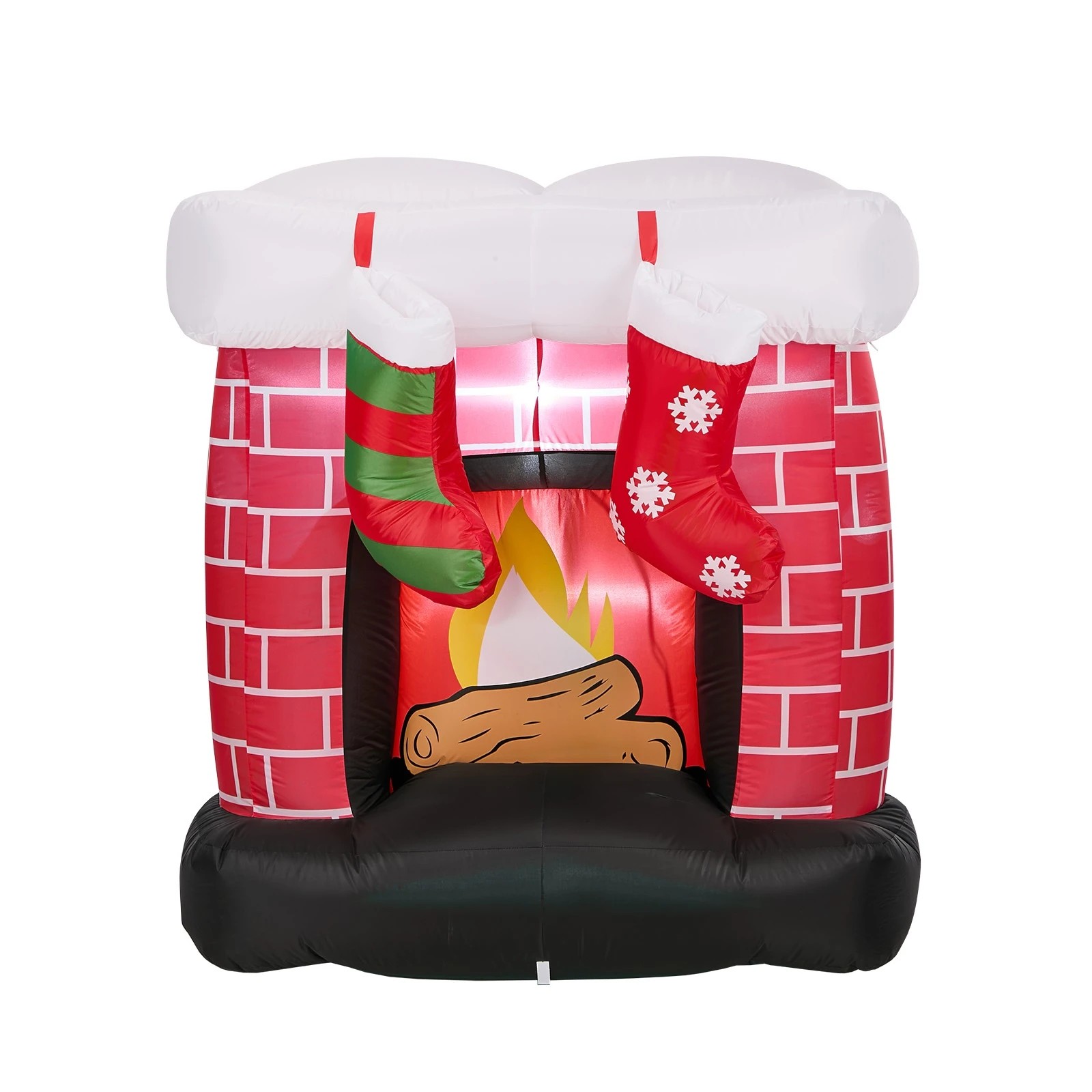 1 Tinseltown 1.5M Christmas Inflatable Fireplace LED Light Indoor Outdoor Decor - Multi, 1 of 8