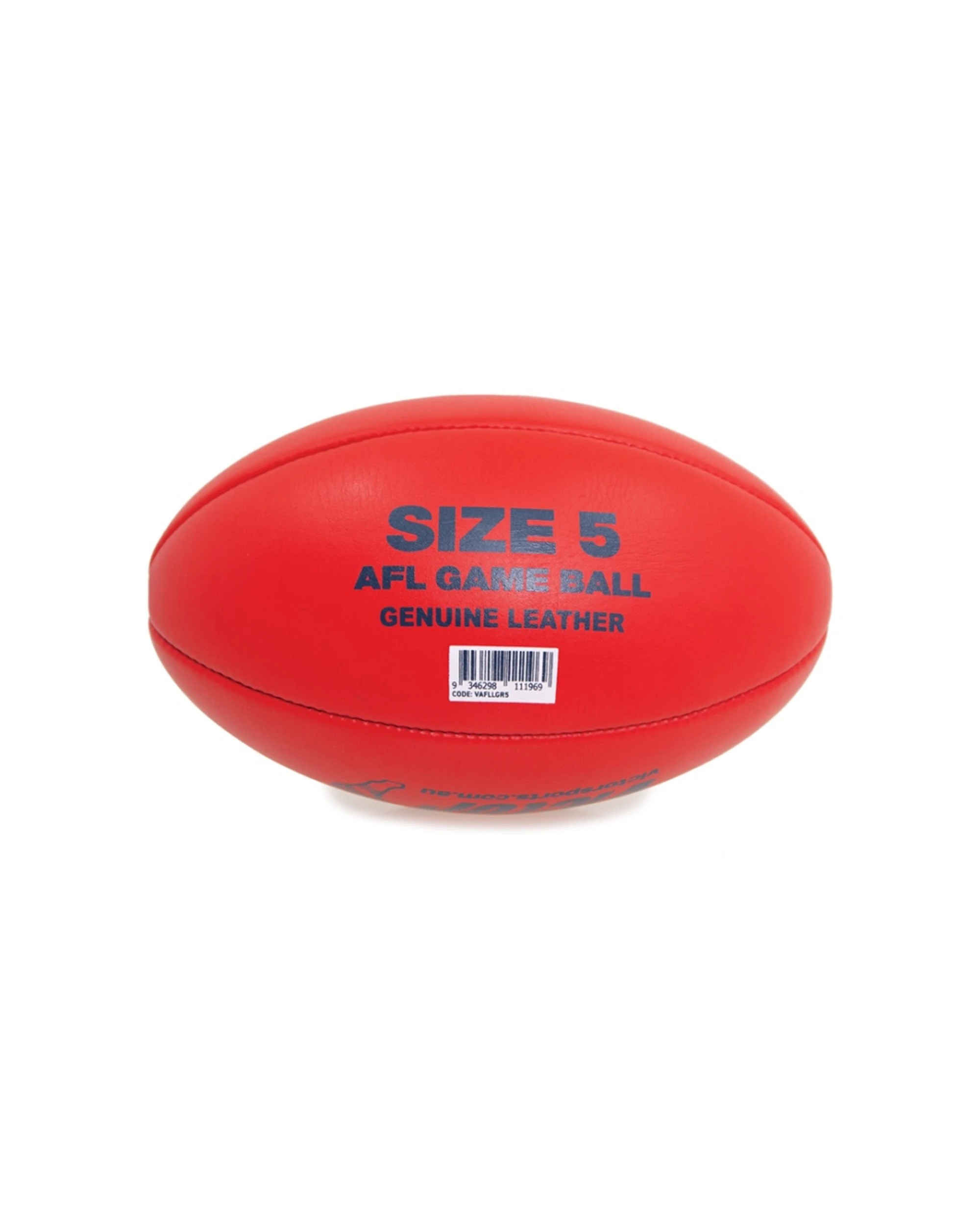 4 Victor Sports AFL Leather Game Ball Quality Material Size 5 - Red, 4 of 4