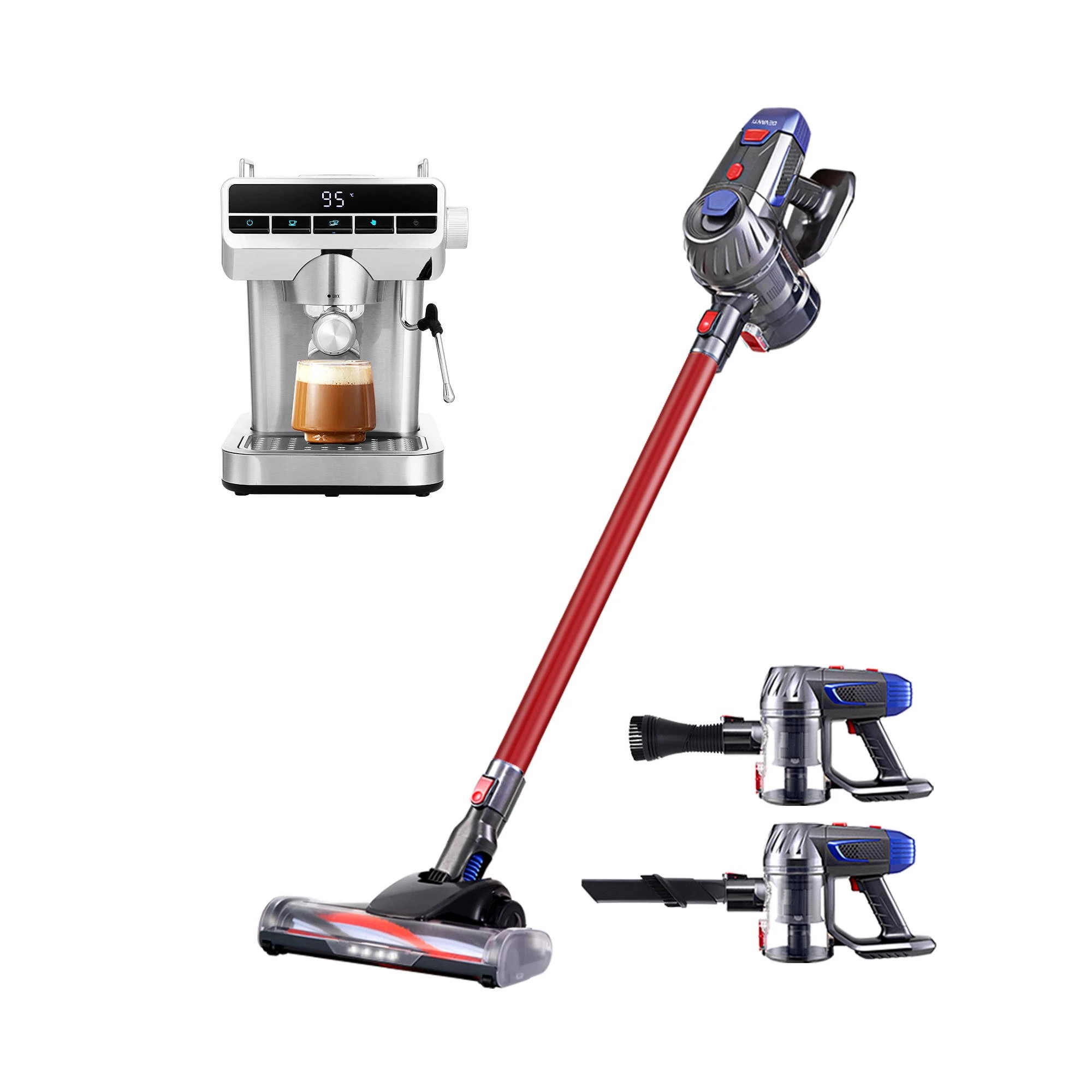 1 Devanti K7 Cordless Stick Vacuum Cleaner plus Coffee Maker Machine Espresso - Multi, 1 of 8