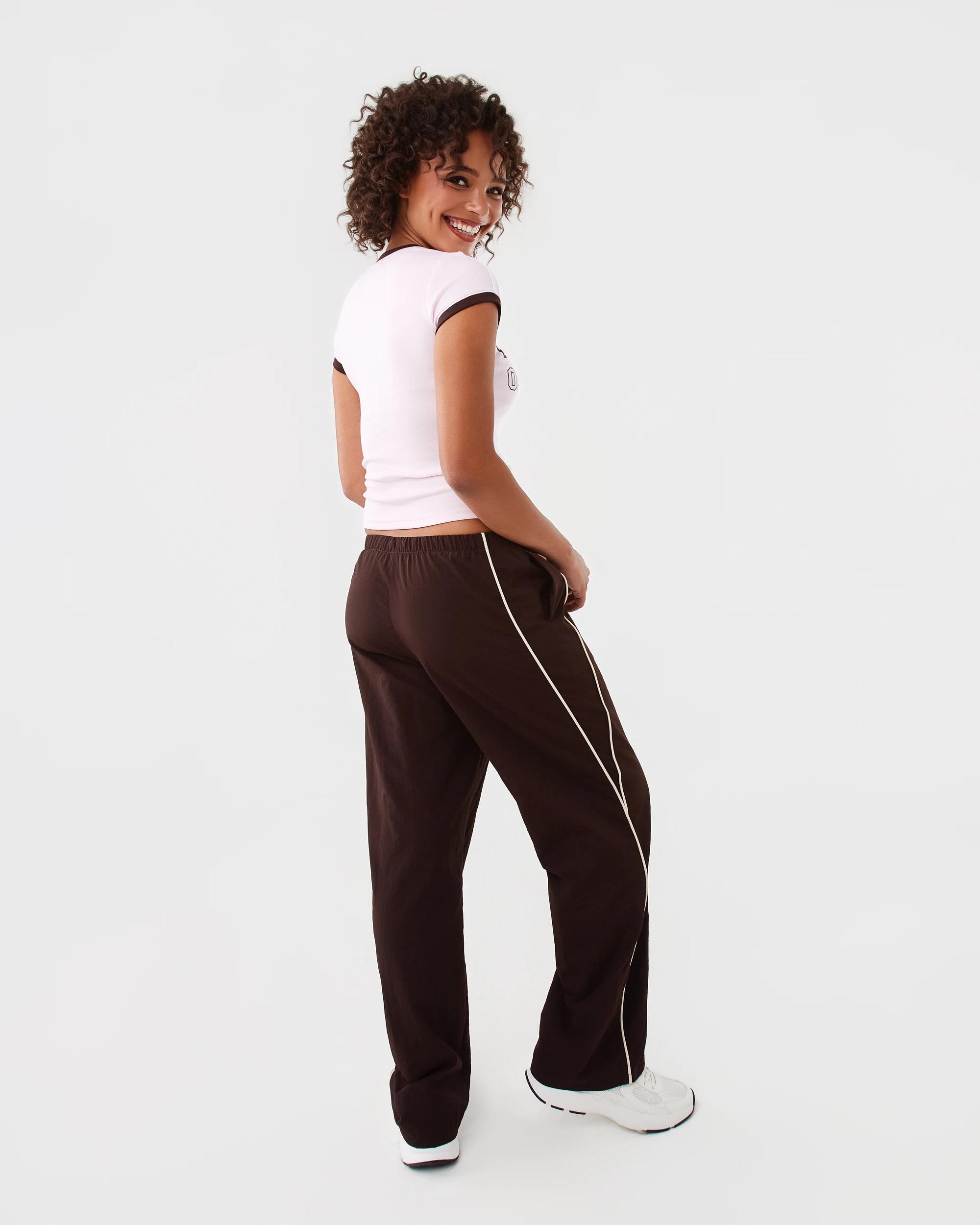 4 Piping Side Trackpants Choc Plum, 4 of 8