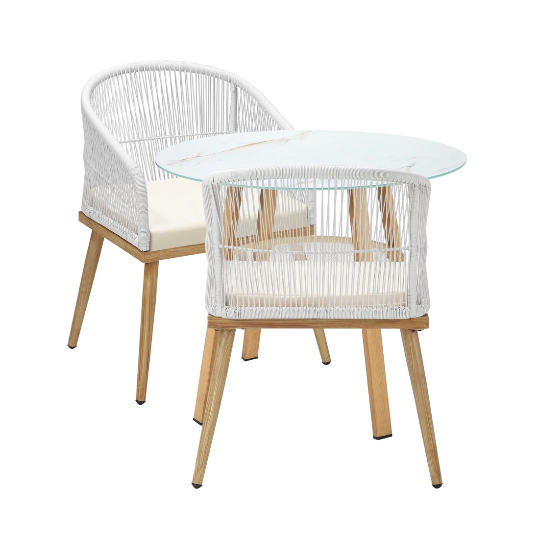 4 Livsip Outdoor Dining Set Table Lounge Chairs Patio Furniture Setting 3 Piece
 - Multi, 4 of 7