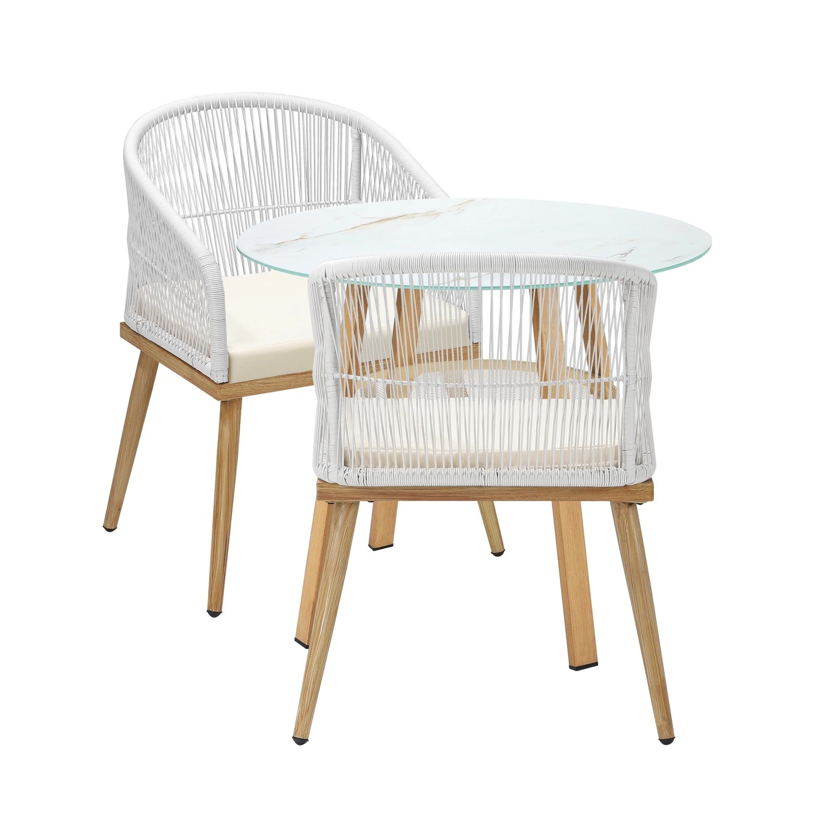 4 Livsip Outdoor Dining Set Table Lounge Chairs Patio Furniture Setting 3 Piece
 - Multi, 4 of 7