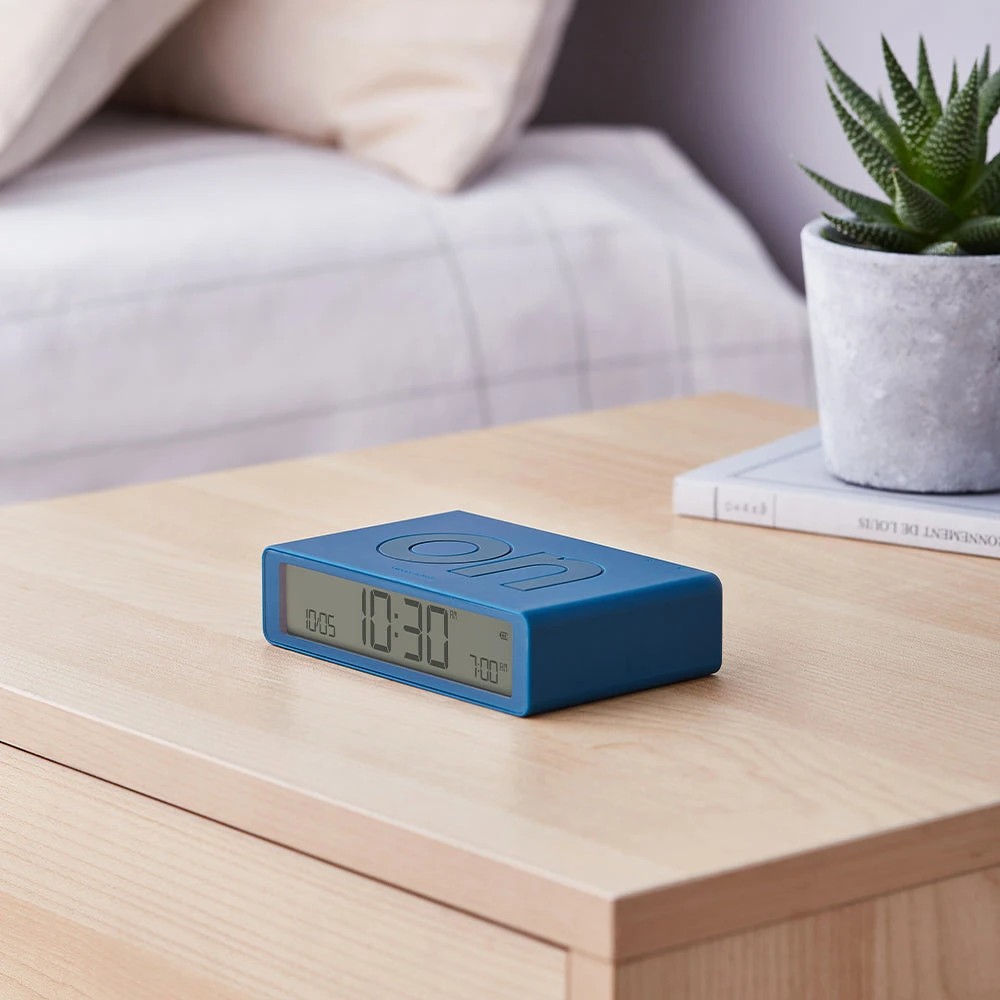 4 Lexon Flip Classic Reversible Alarm Clock - Blue - Blue, 4 of 5