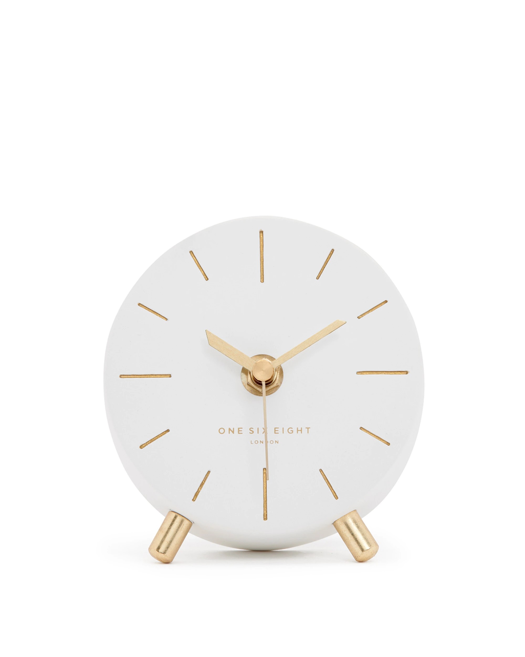 2 One Six Eight London Angelo Silent Mantel Clock - White, 2 of 4