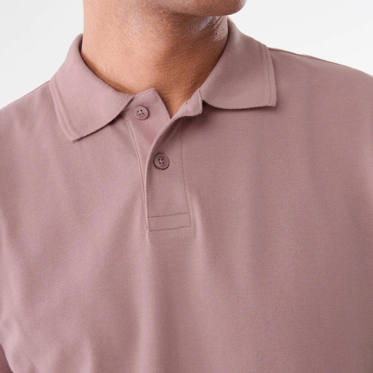5 Pique Polo Shirt PINK MAUVE, 5 of 5