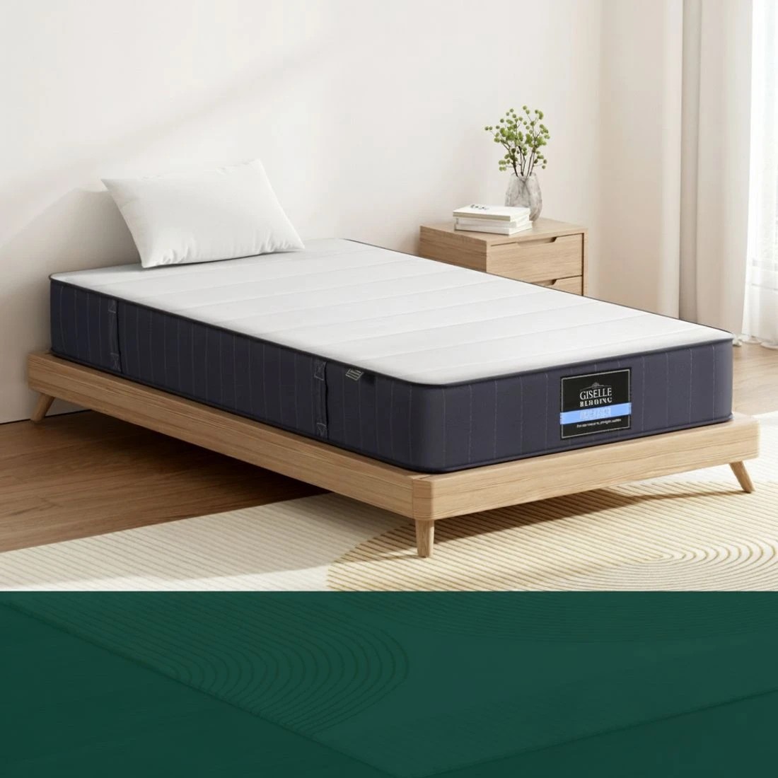 4 Giselle Bedding Tight Top Mattress 20cm Single Bed Pocket Spring Hybrid Mattresses - Single Bed - Multi, 4 of 7
