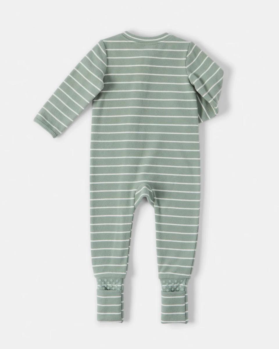 2 Cotton Sueded Coverall Grn Strp, 2 of 4