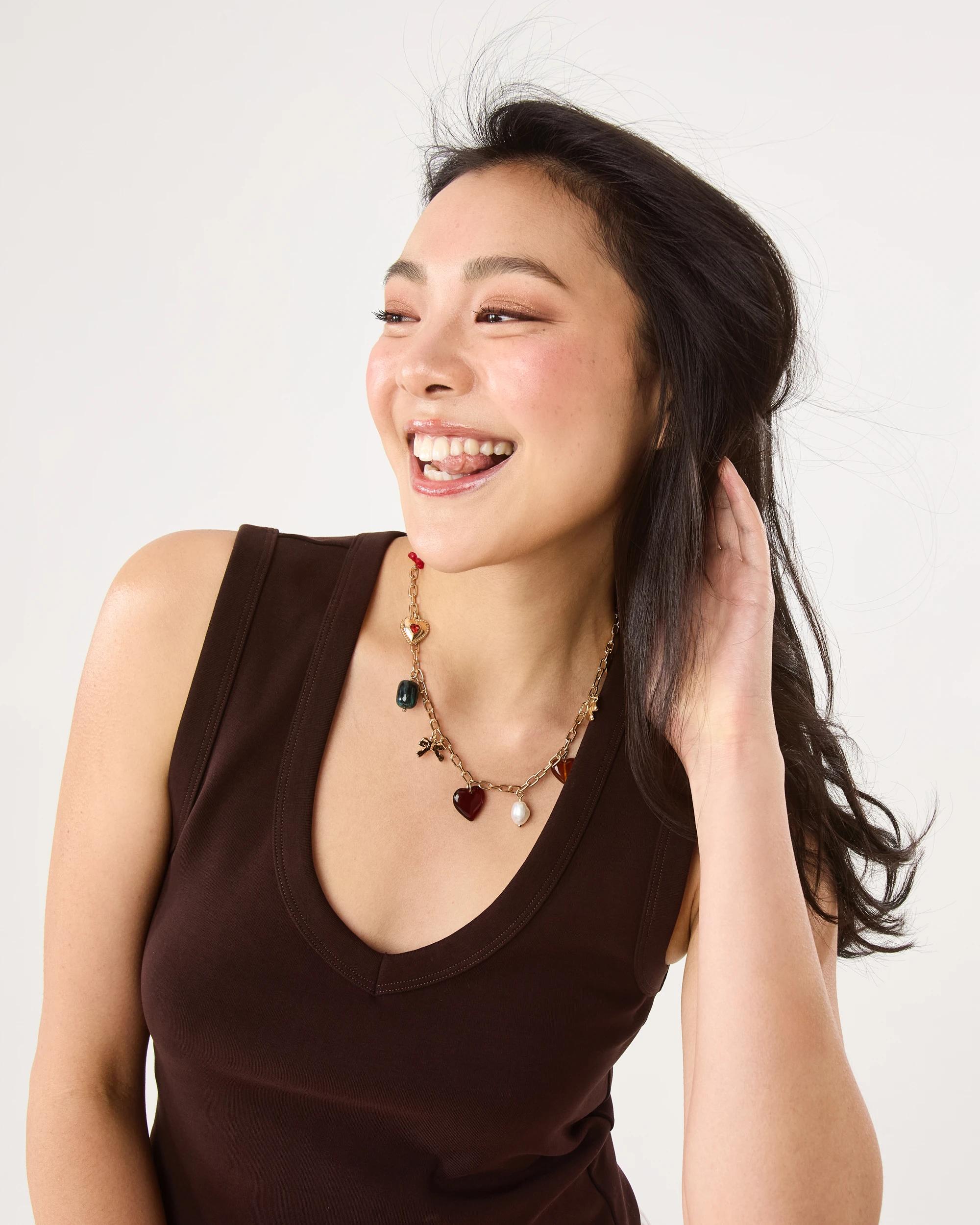 4 Heart Charms Necklace - Gold Tone Gold, 4 of 7