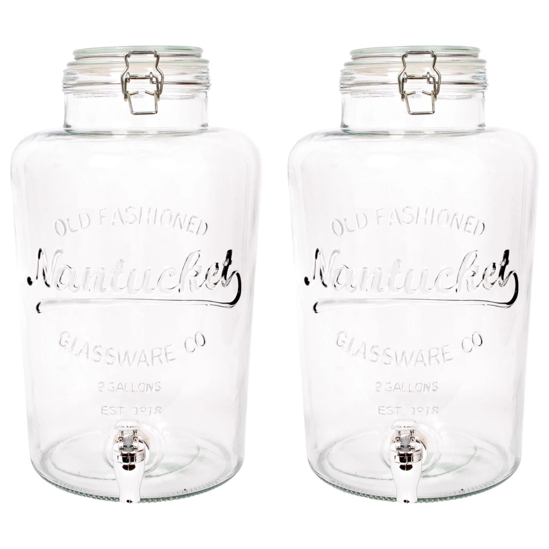 1 Rink Drink Glass Drinks Dispensers with Tap - 8.7L - Pack of 2 - Clear, 1 of 7