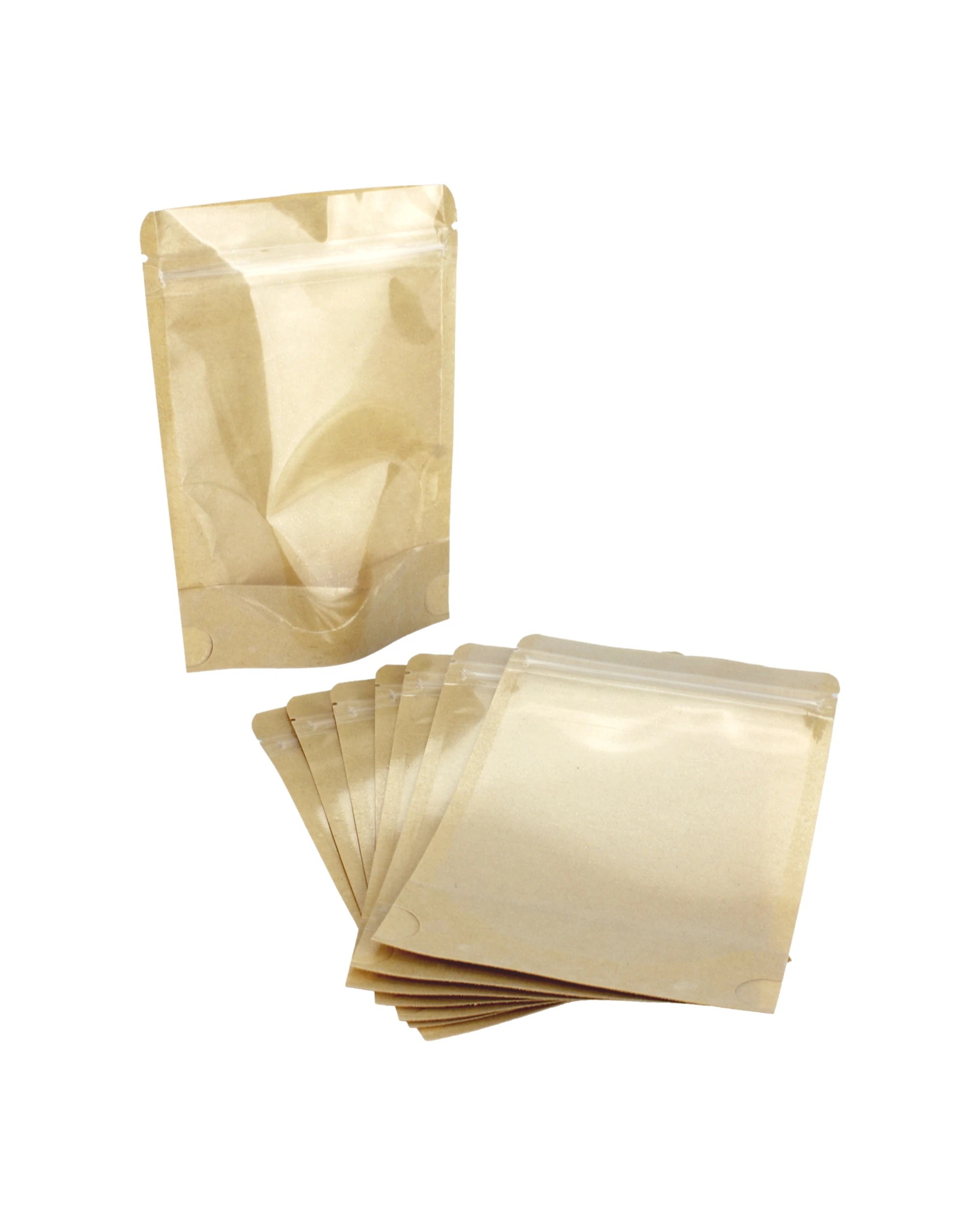 1 Made 2 Party Paper Resealable Bags with Windows 15cm 8 Pack - Brown, 1 of 3