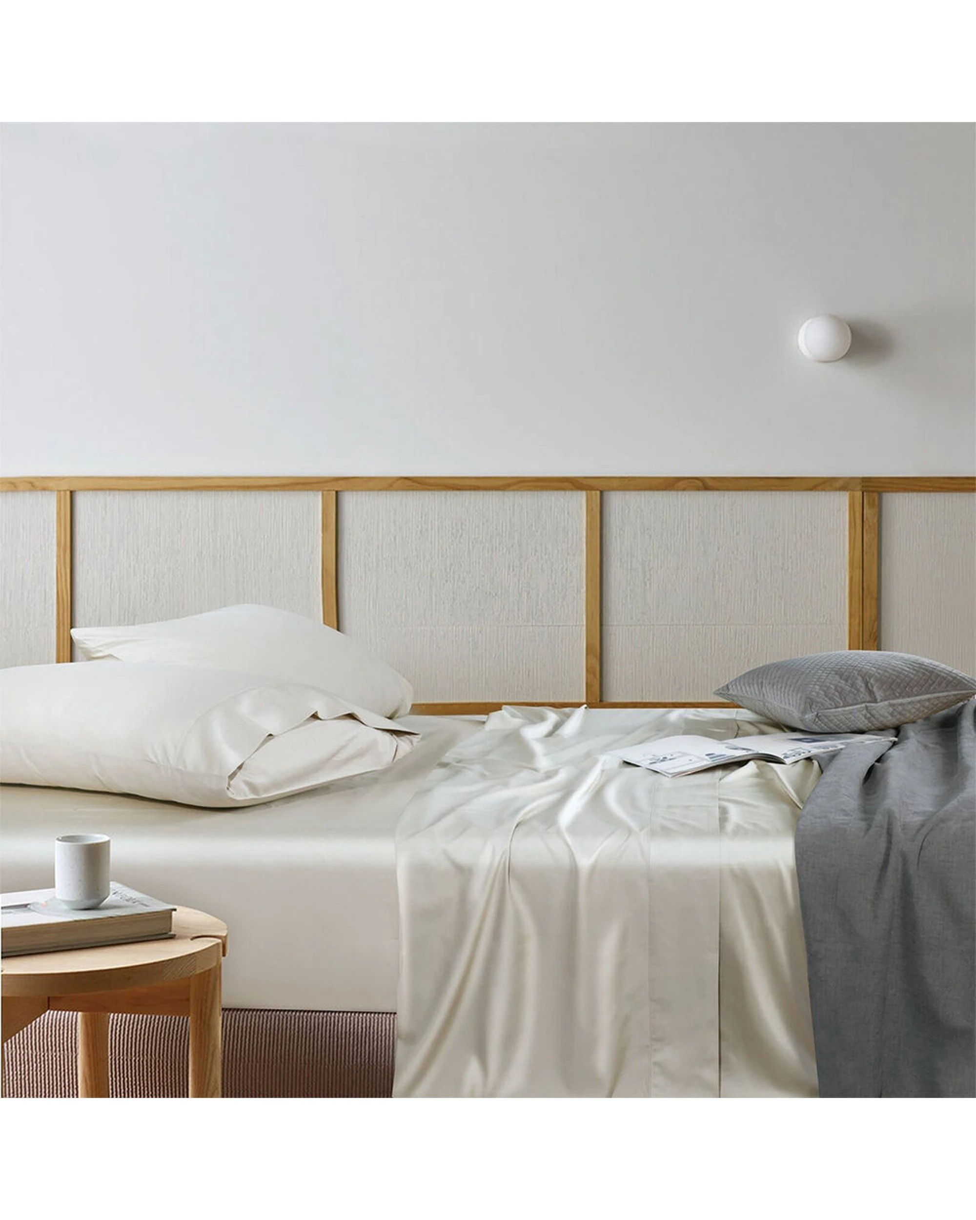 5 Bianca Rosebank 500TC Bamboo Cotton Sateen Blend Sheet Set With 2 Pillowcases - Super King Bed - Beige, 5 of 7