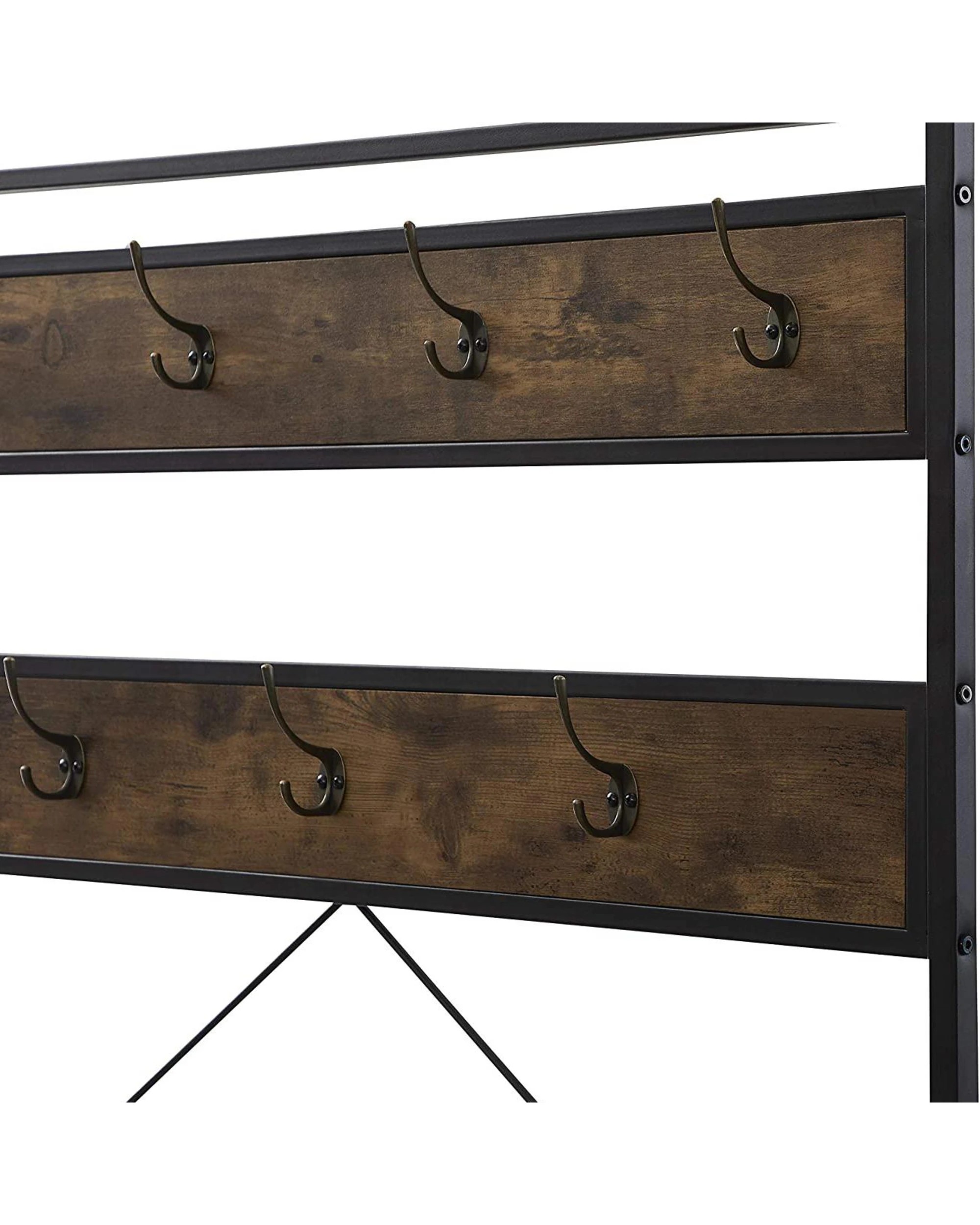 3 IHOMDEC 3 Tier Coat Shoe Rack - Brown, 3 of 4