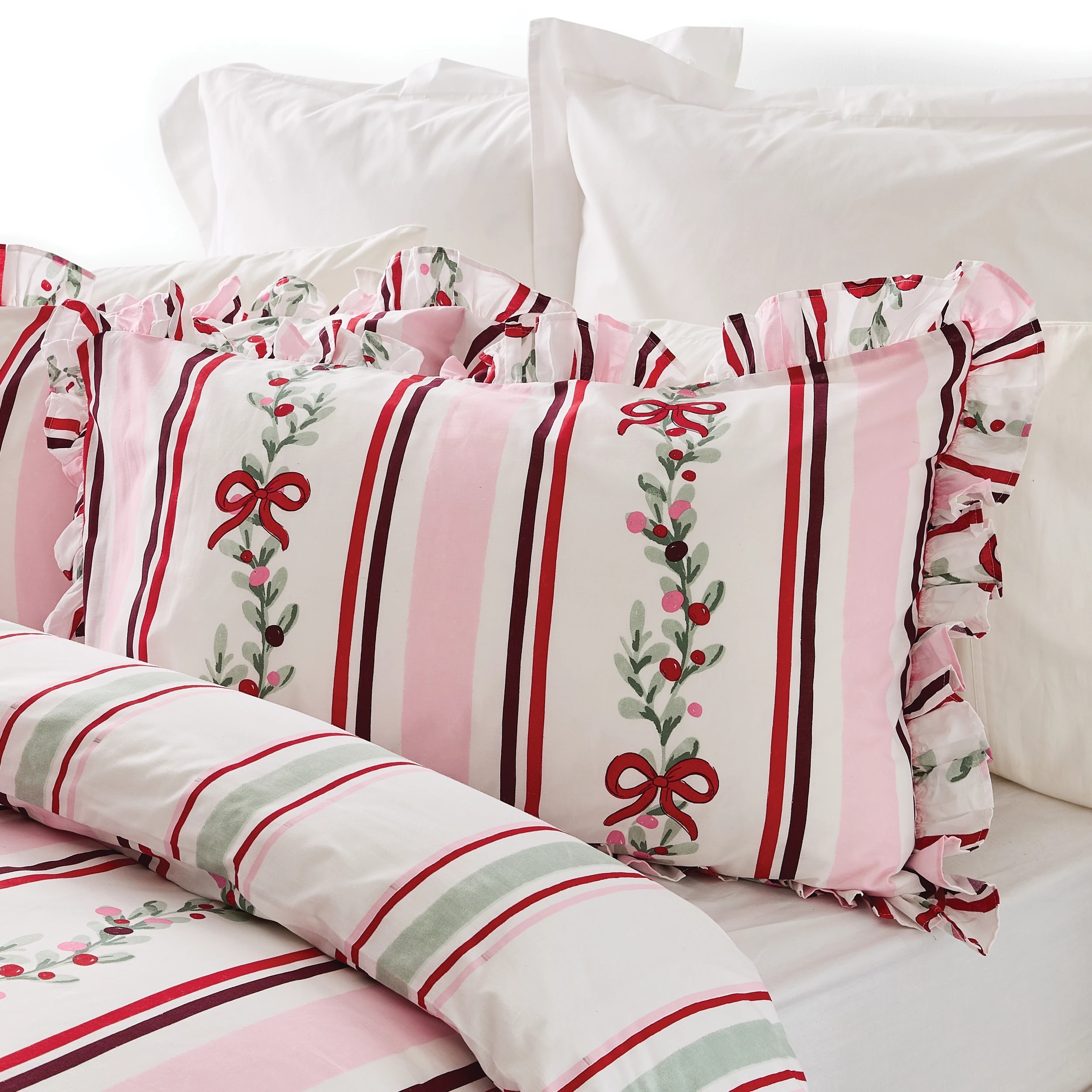 3 Festive Floral Cotton Rich Reversible Quilt Cover Set - King Bed, 3 of 7