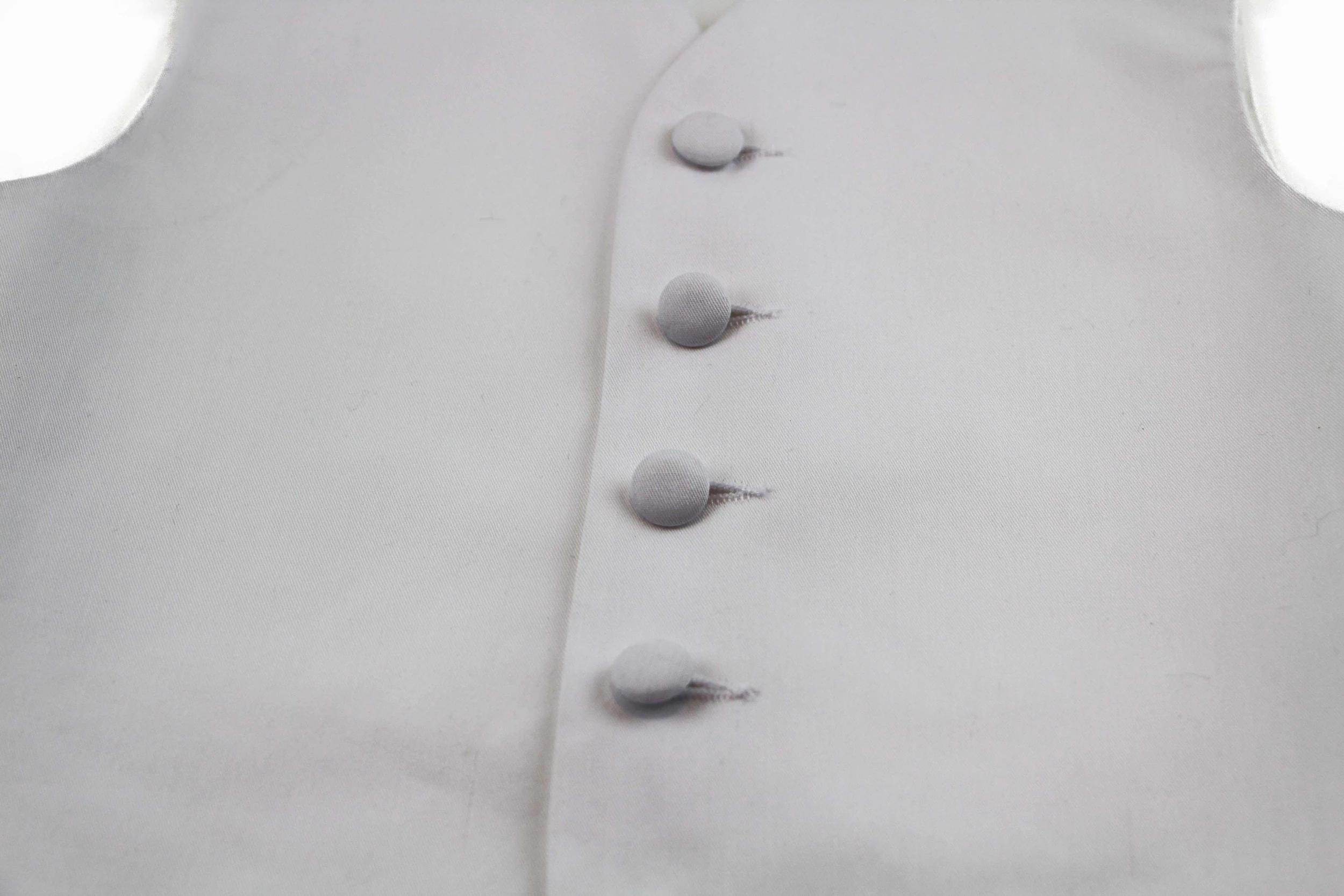 7 Zasel Boys Junior Cotton Vest Adjustable Waistcoast & Matching Bow Tie Set WHITE, 7 of 8