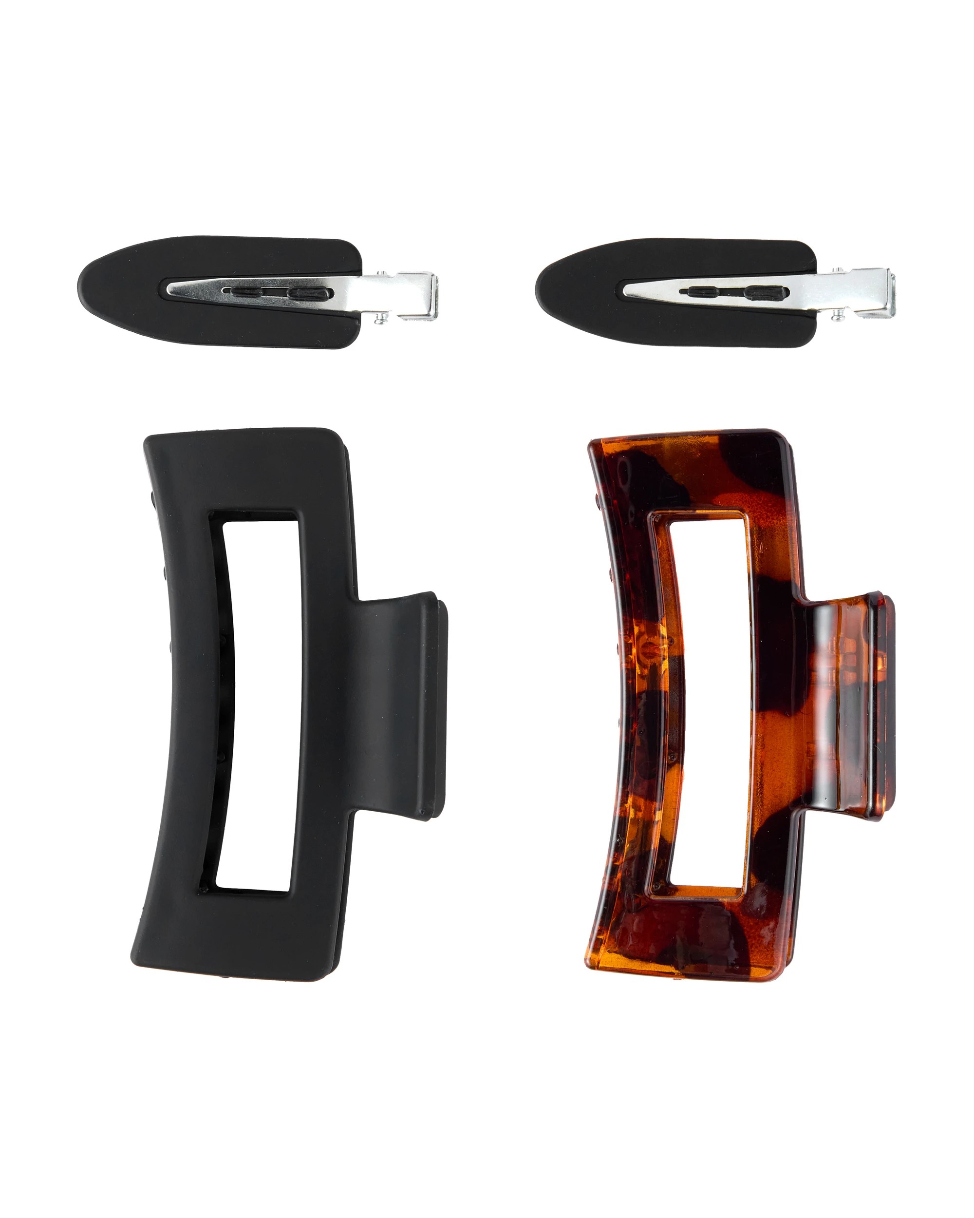 1 OXX Haircare 4 Piece Claw Clips and No Crease Styling Clips, 1 of 5