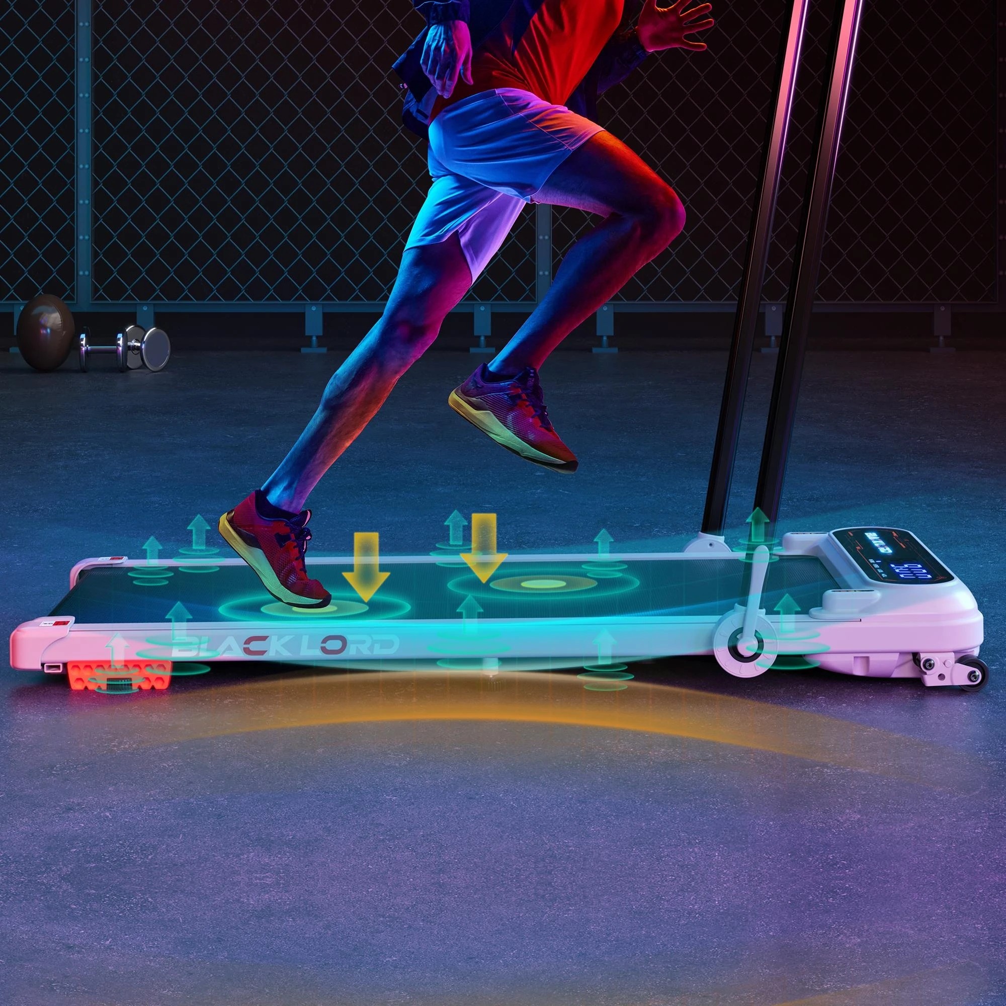 5 Black Lord Treadmill Electric Walking Pad Incline Shock Absorbers Foldable - Pink, 5 of 9