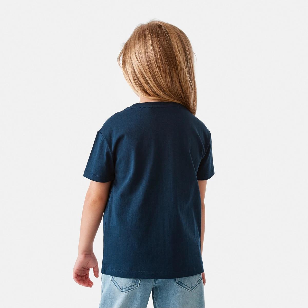 2 Short Sleeve Sequin T-shirt Navy Flwer, 2 of 8