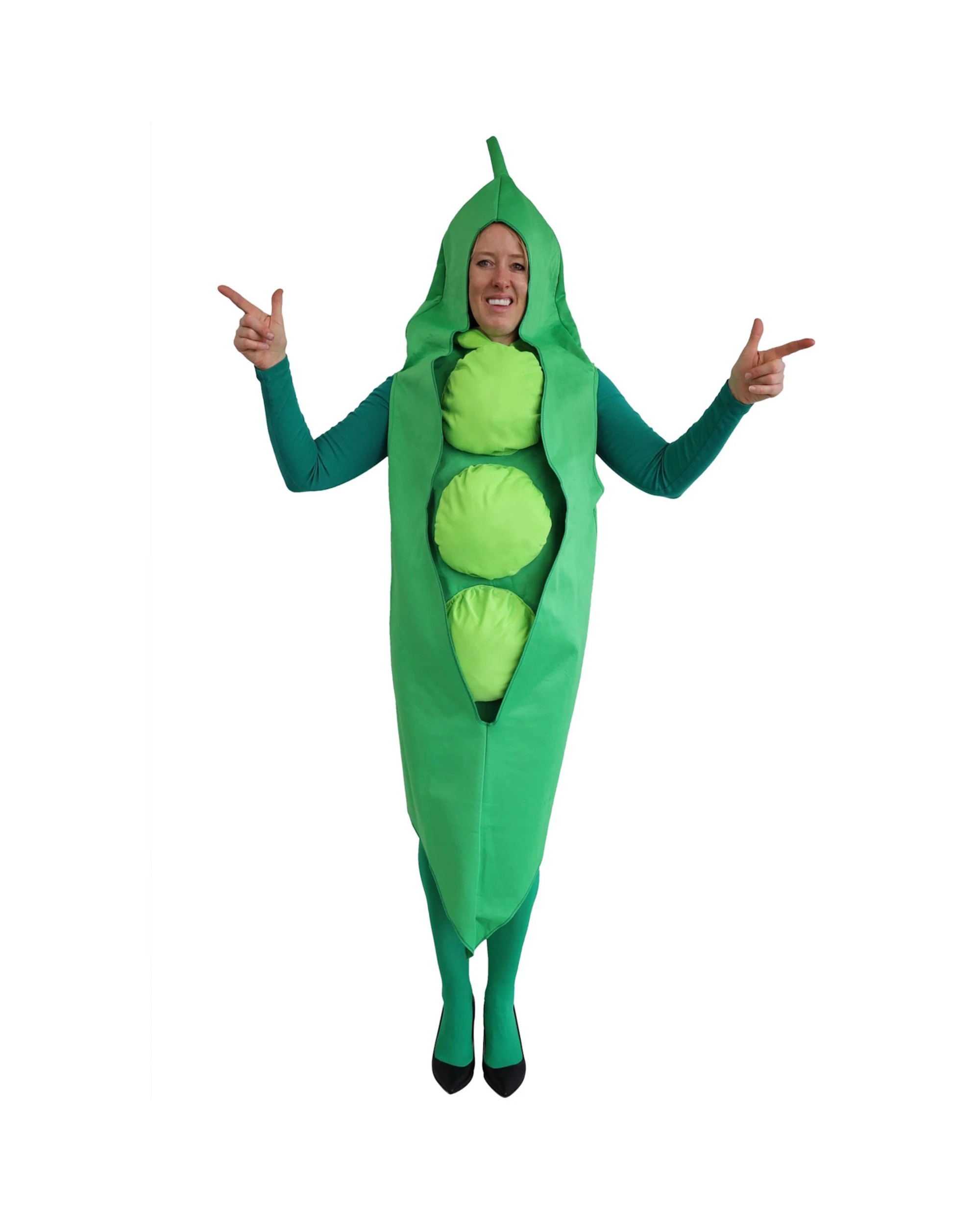 1 Tomfoolery Adult Pea Pod Costume - ONE SIZE - Green, 1 of 3