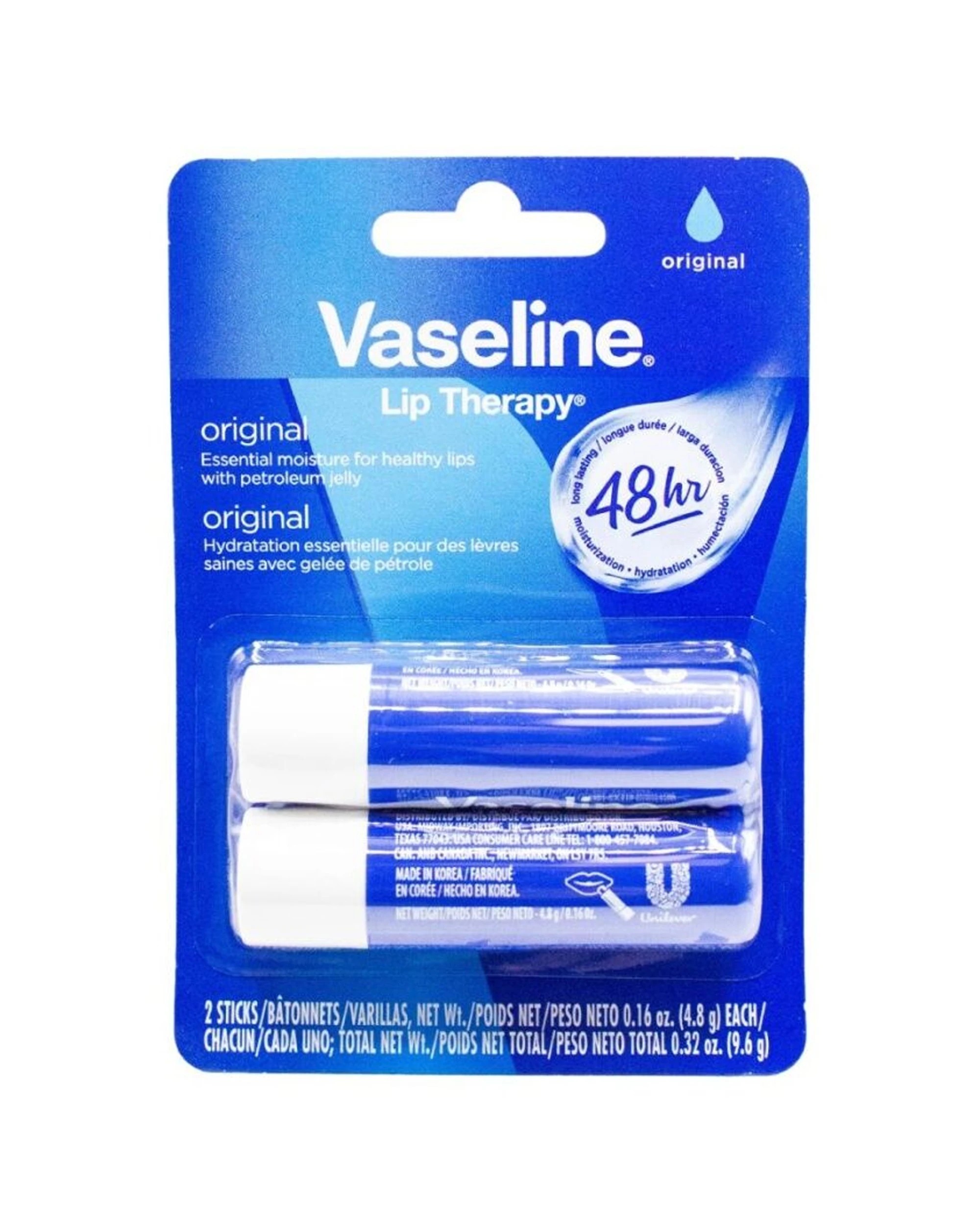 2 Vaseline 4x 2pc Lip Balm Original Petroleum Jelly Moisture Therapy Stick 4 - White, 2 of 3