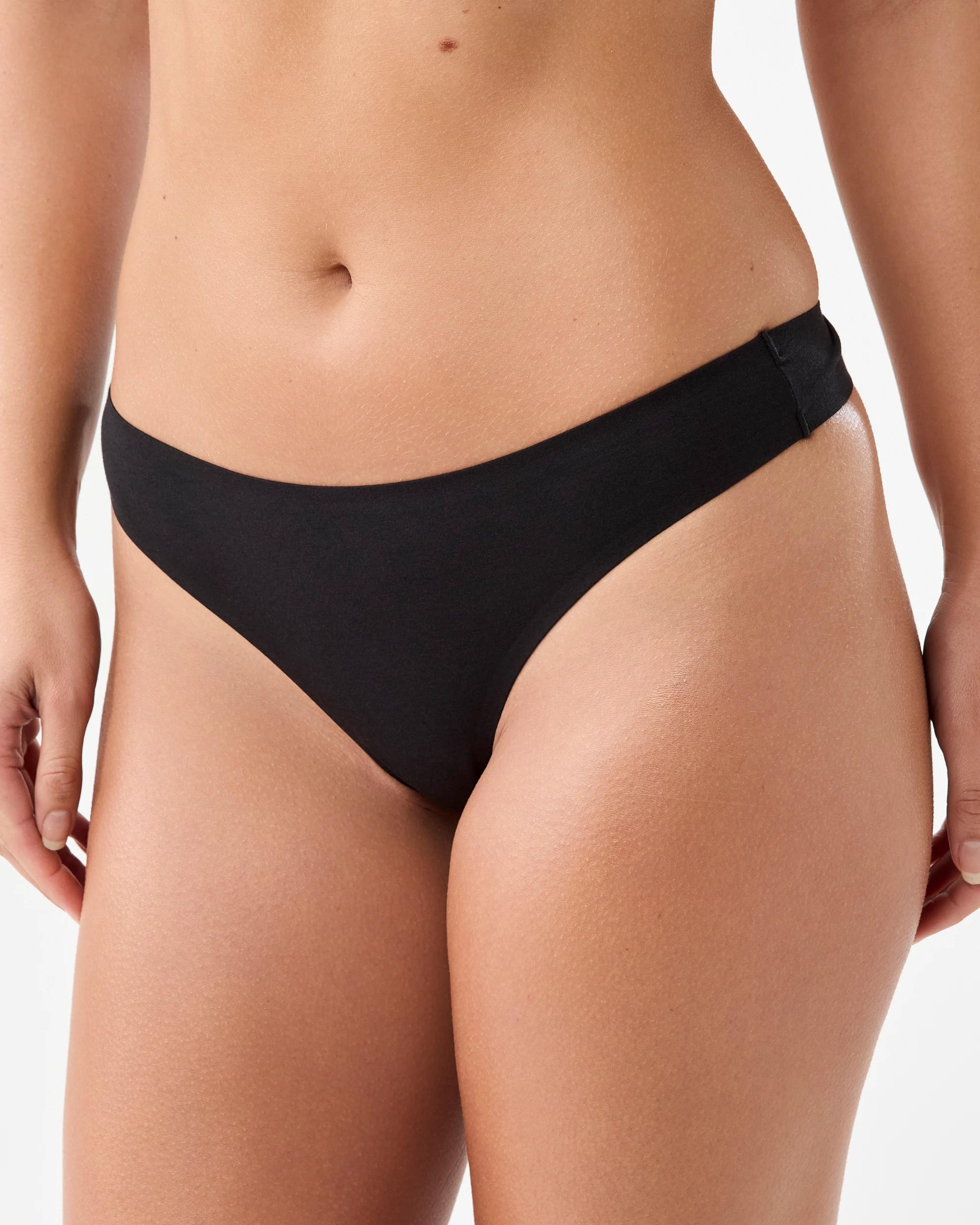 4 3 Pack Modal Cotton Blend G-String Briefs Blk Sm Blk, 4 of 10