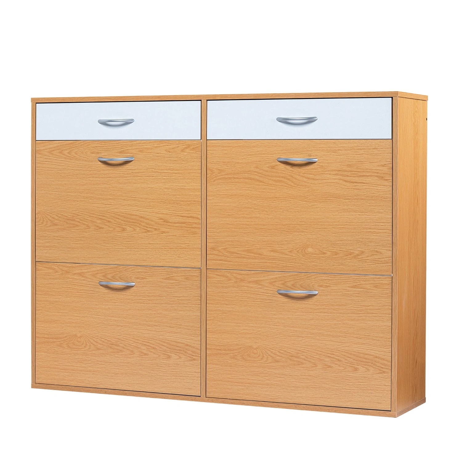 1 Foret Shoe Cabinet Shoes Storage Rack Organiser Side Hallway Wooden Shelf Drawer, 1 of 8
