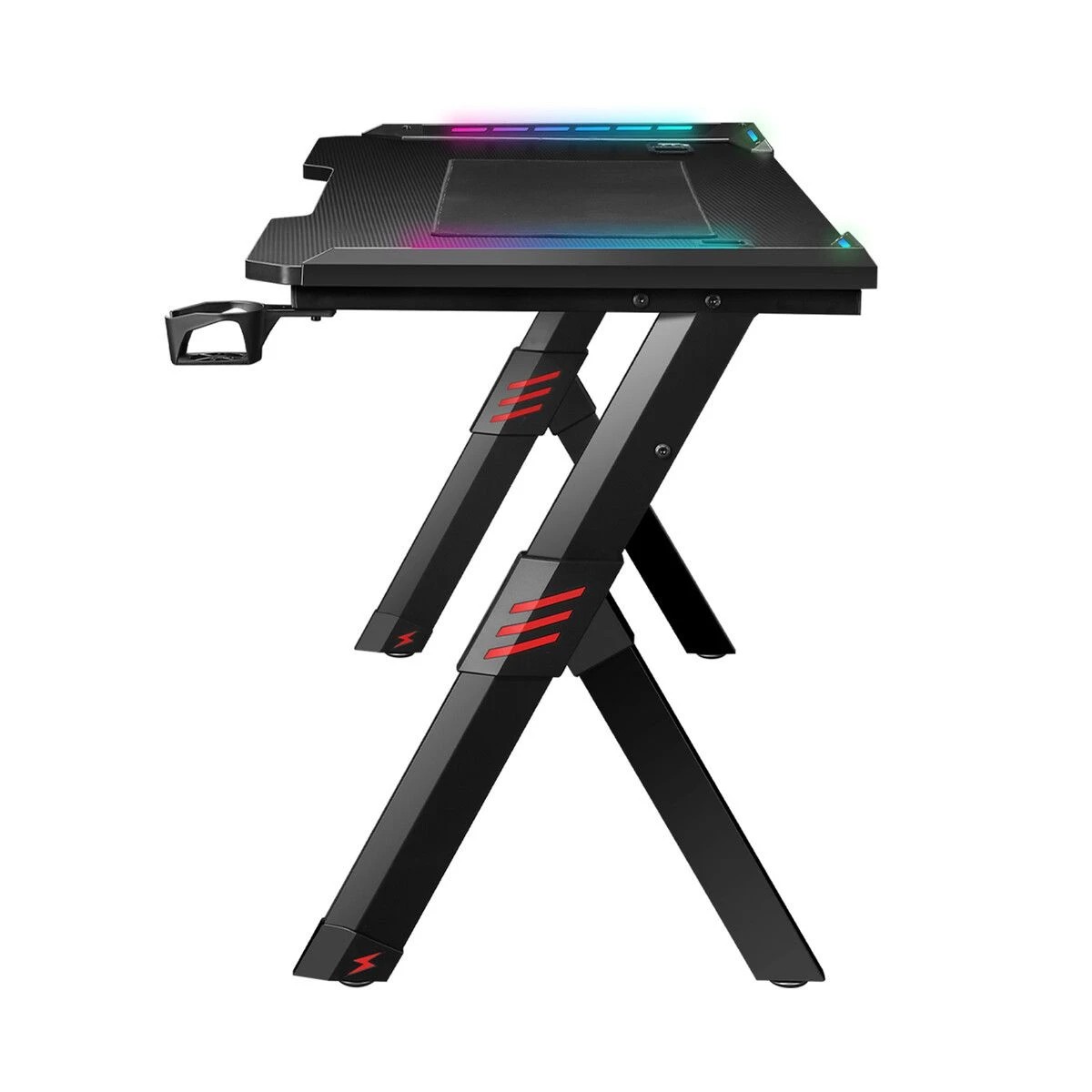 4 Ausway Gaming Desk Computer Office Racer Table 140CM RGB LED Carbon Fiber, 4 of 4