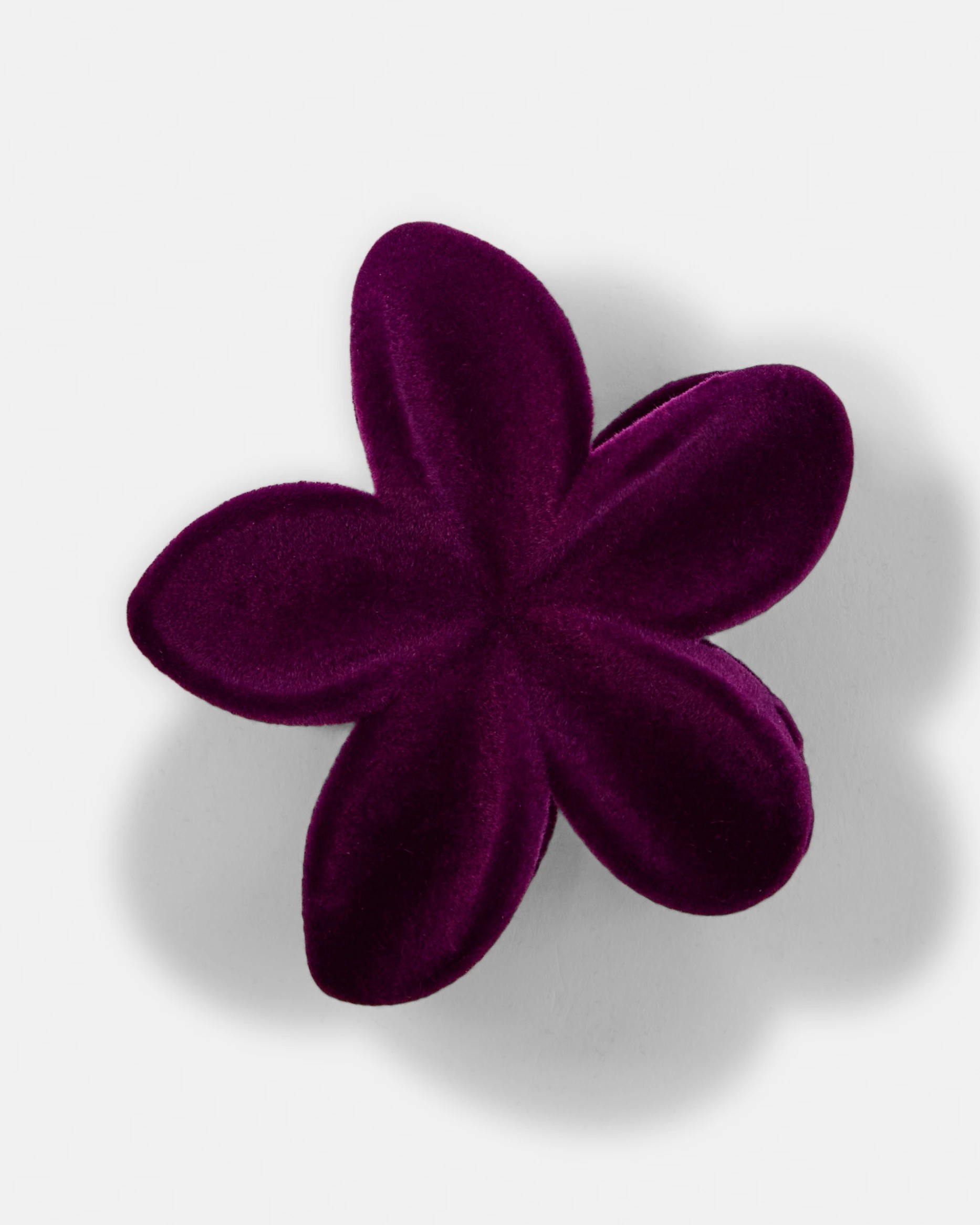 1 Purple Velvet Frangipani Claw Hair Clip, 1 of 4