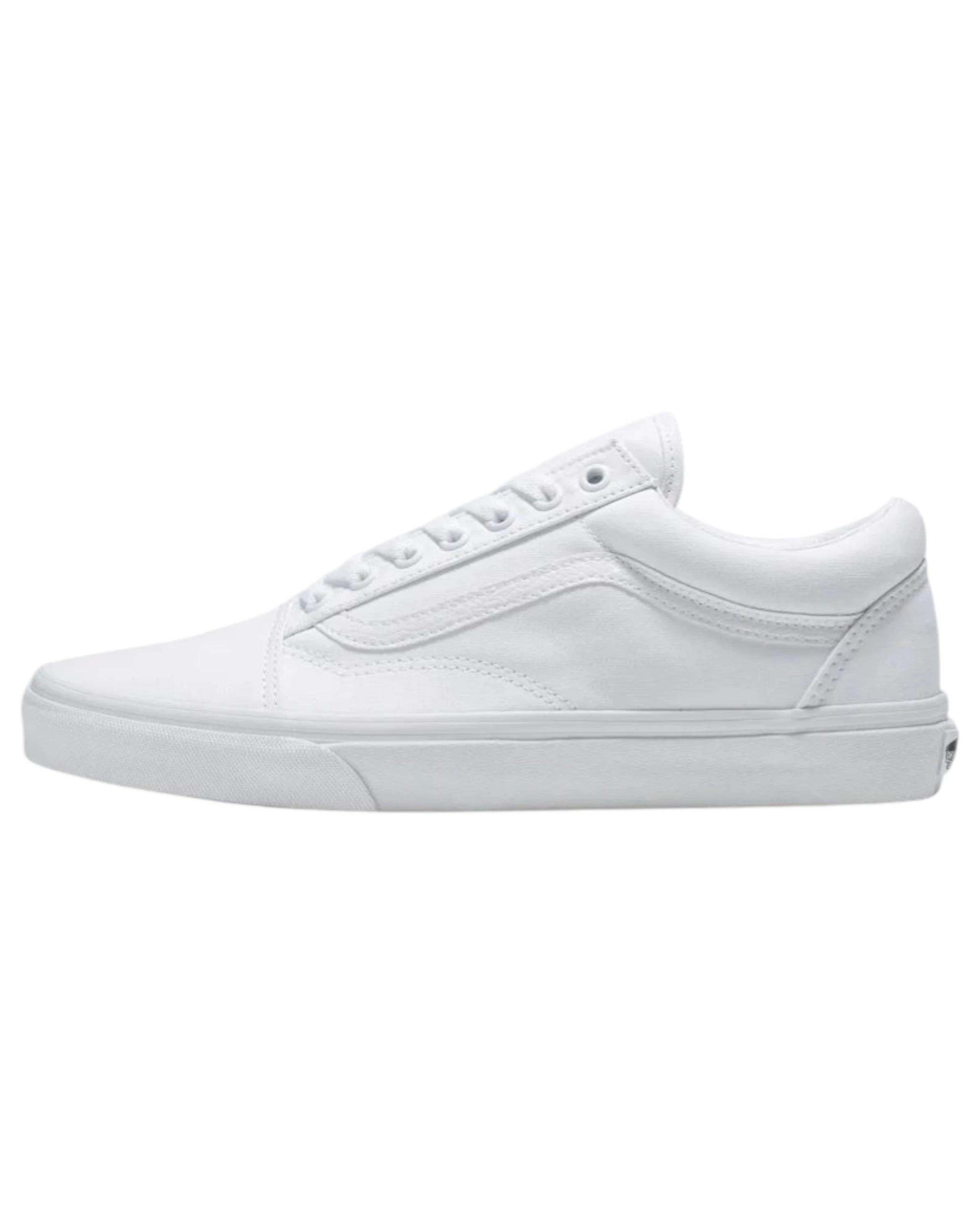 3 Vans Unisex Old Skool True White Lace Up Shoes WHITE, 3 of 4