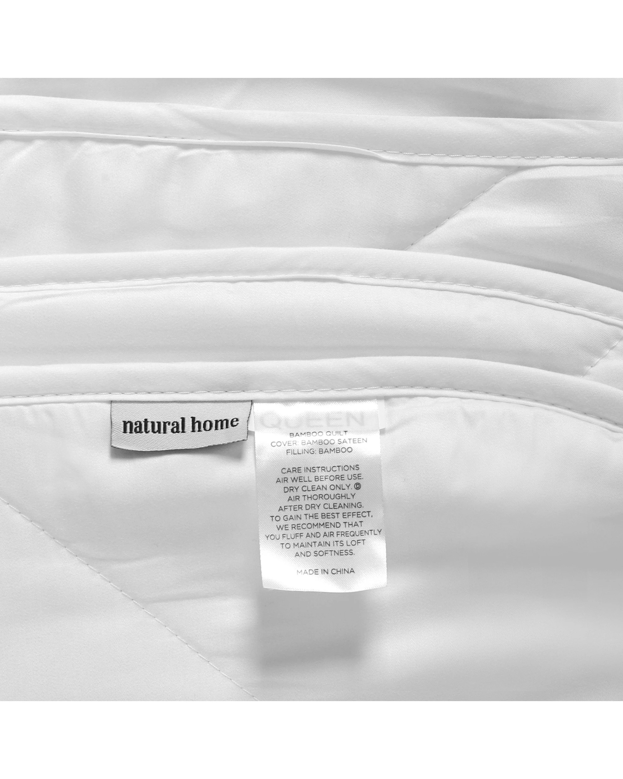 4 Natural Home 250gsm 100% Bamboo Lightweight Quilt - Queen Bed - White, 4 of 6