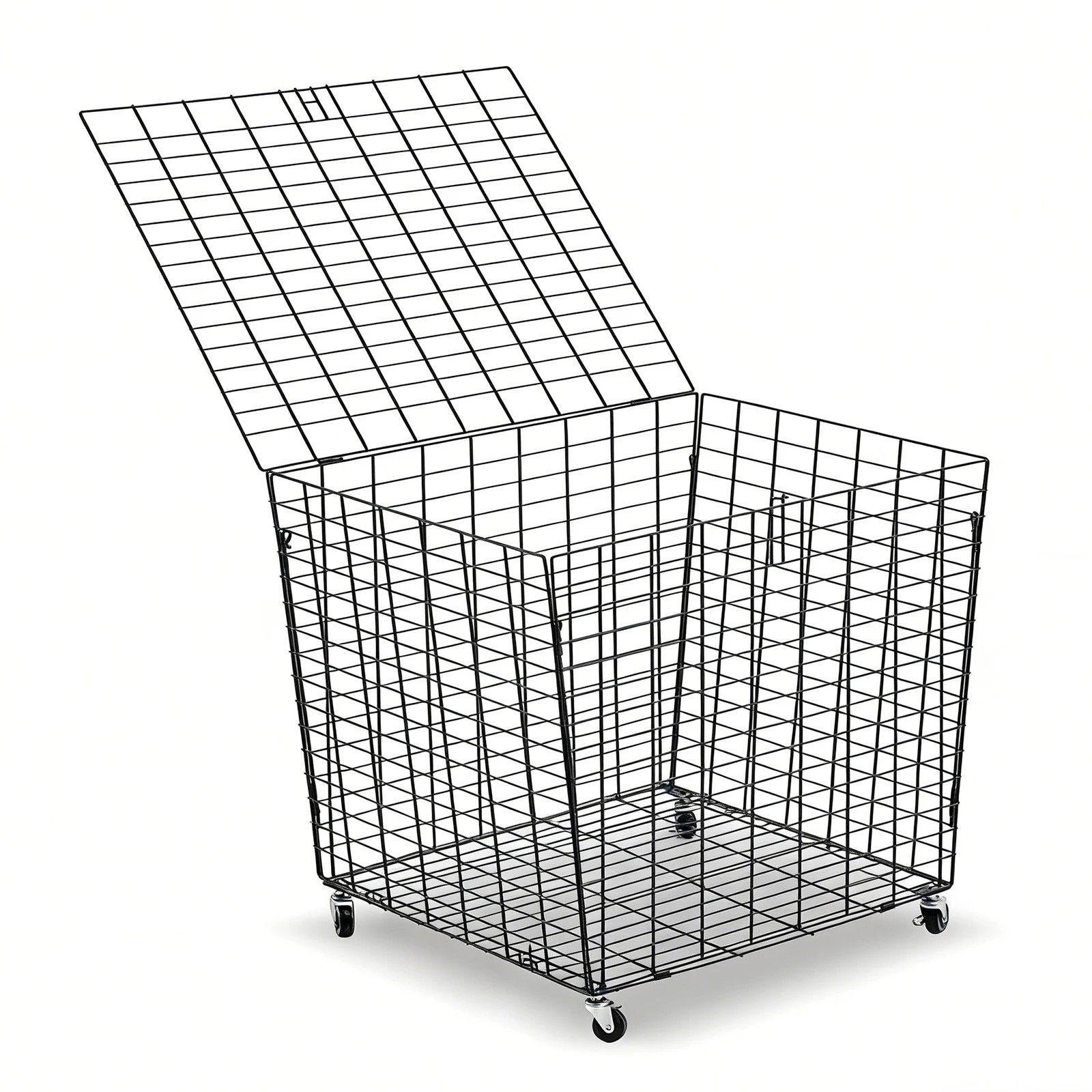 3 Genki Large Sports Ball Storage Cart Lockable Bin Cage - Black, 3 of 6