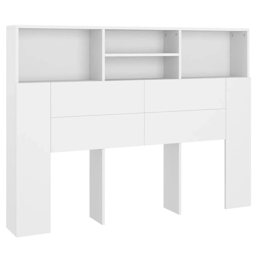 1 vidaXL Headboard Cabinet Chipboard - White, 1 of 6