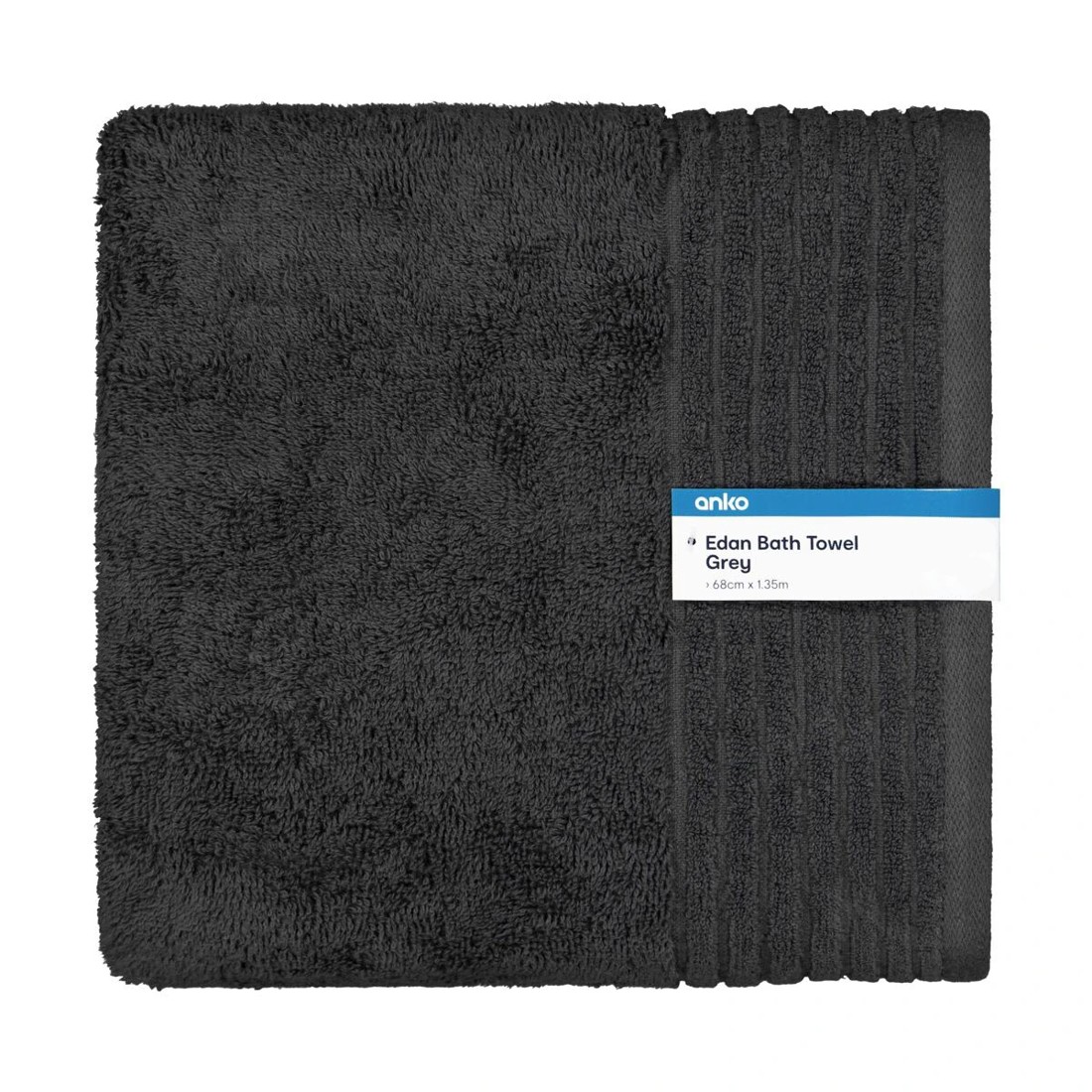 5 Edan Cotton Bath Towel - Grey, 5 of 6