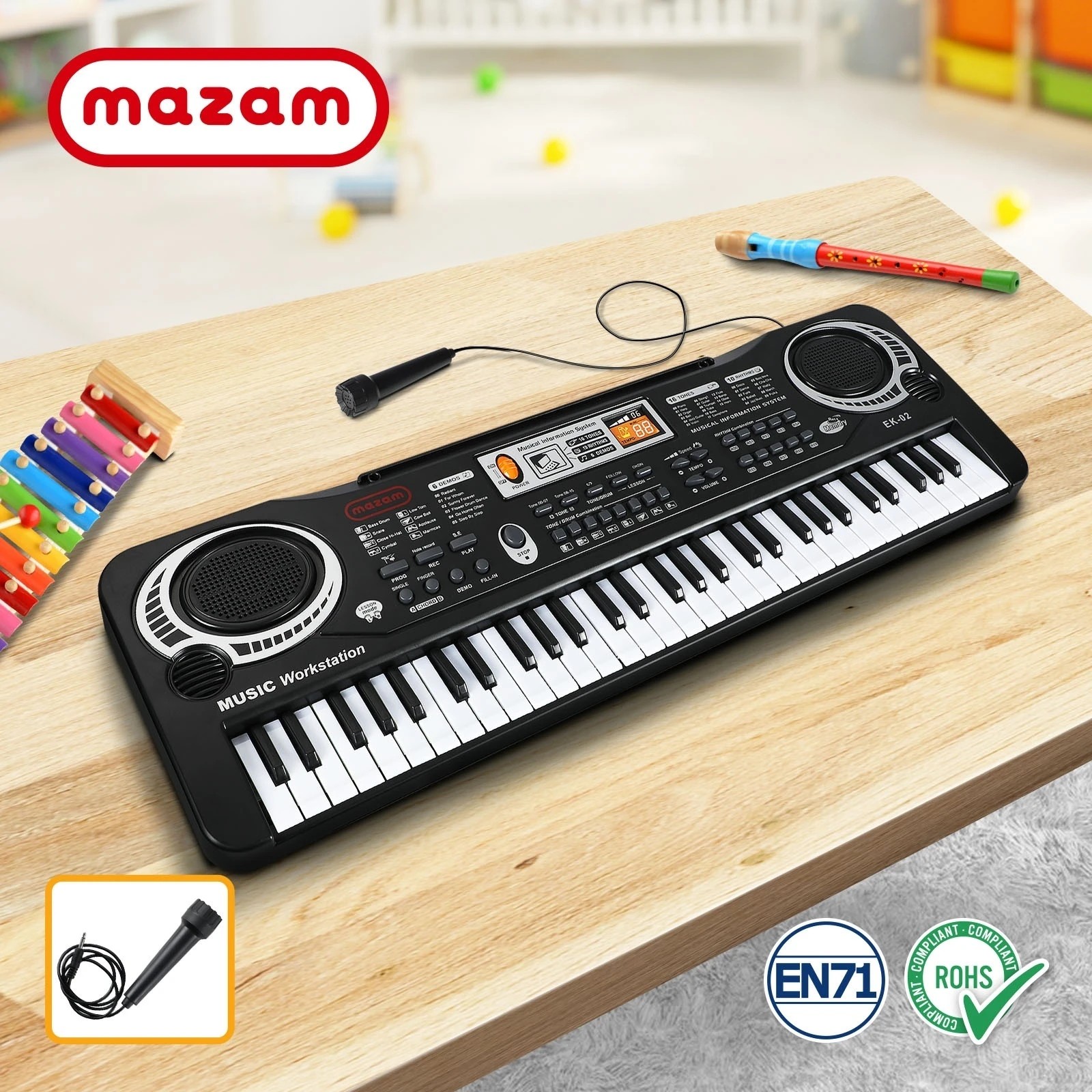3 Mazam 61 Keys Piano Keyboard Electronic Musical Kids Toy Gift - Black, 3 of 10