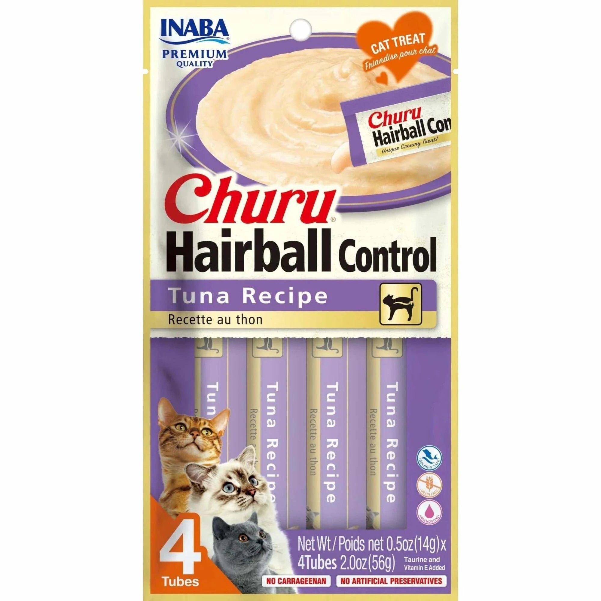 1 Inaba Cat Churu Puree Hairball Control Tuna 56g 6pk, 1 of 2