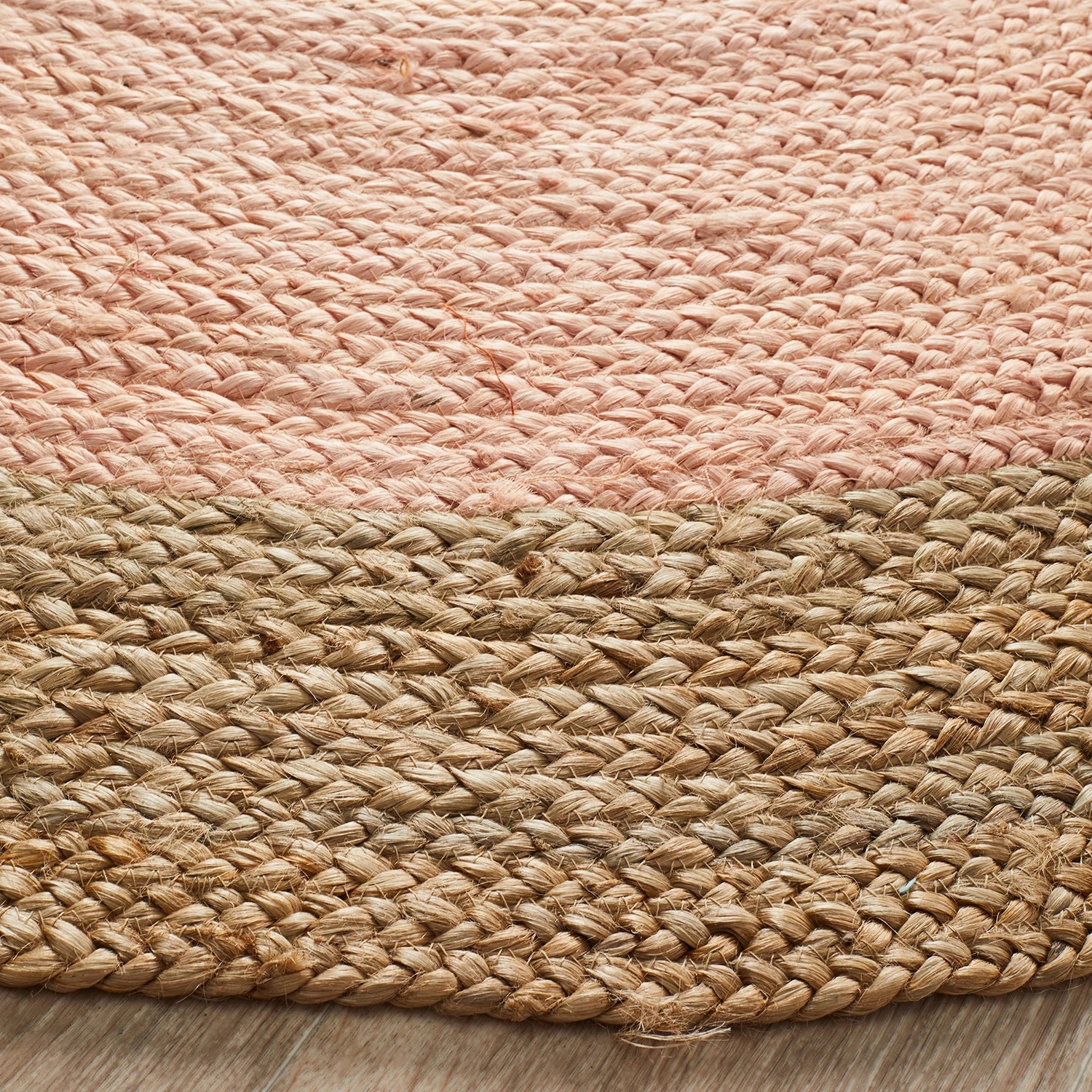 3 Common Ground Rugs Solace Polo 120x120cm Round - Small Handwoven Jute Rug - Pink, 3 of 6