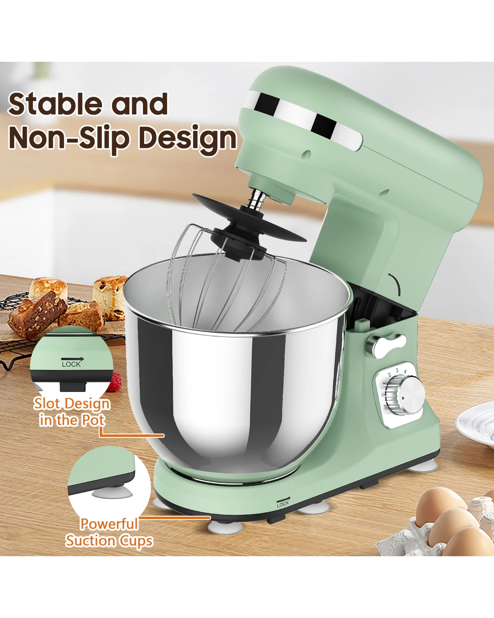 4 Advwin Green Stand Mixer 6.5L, 4 of 7