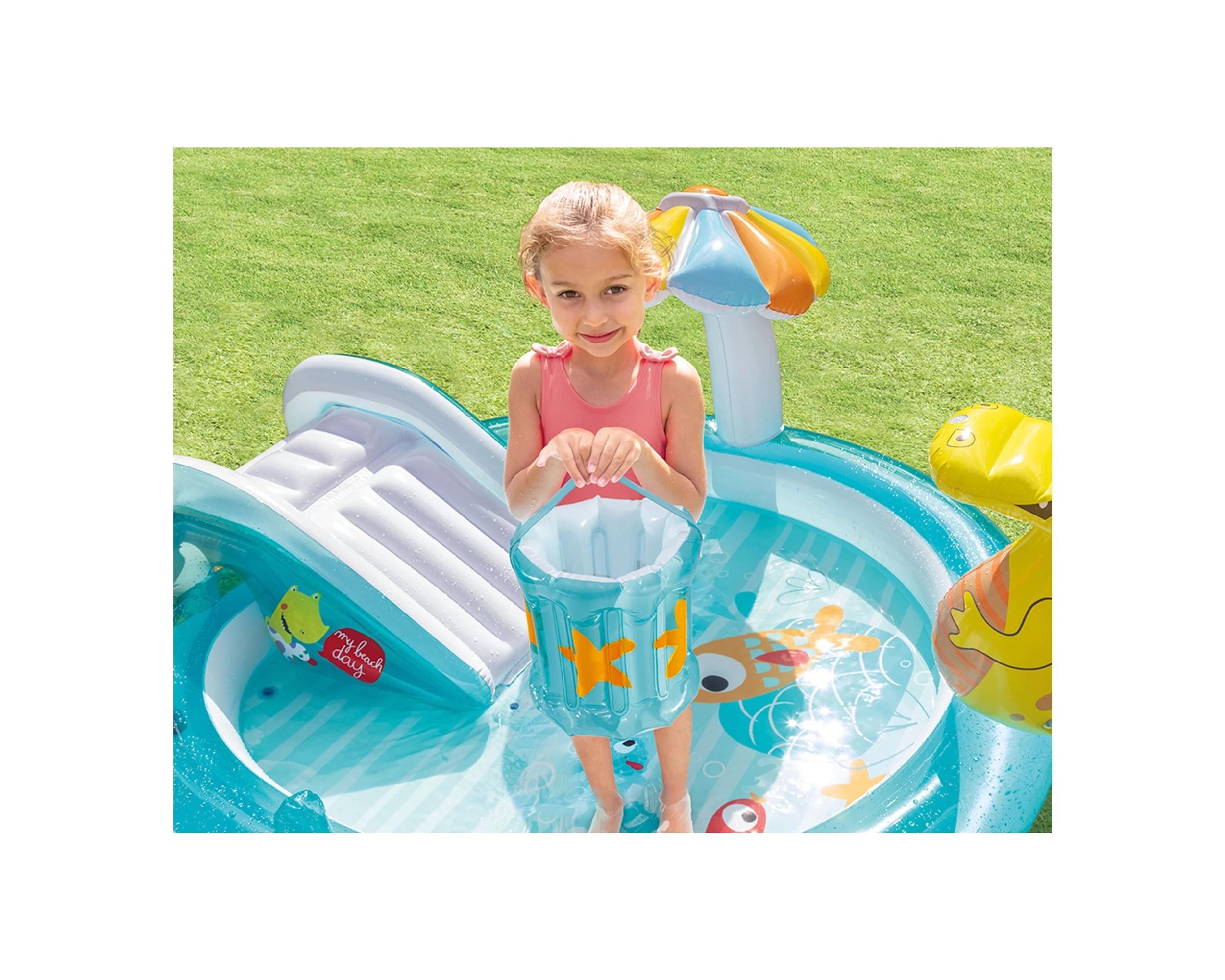 2 INTEX 2.01m x 1.70m Gator Play Centre - Inflatable Kid Pool - 158L 11Ga Vinyl - Multi, 2 of 6