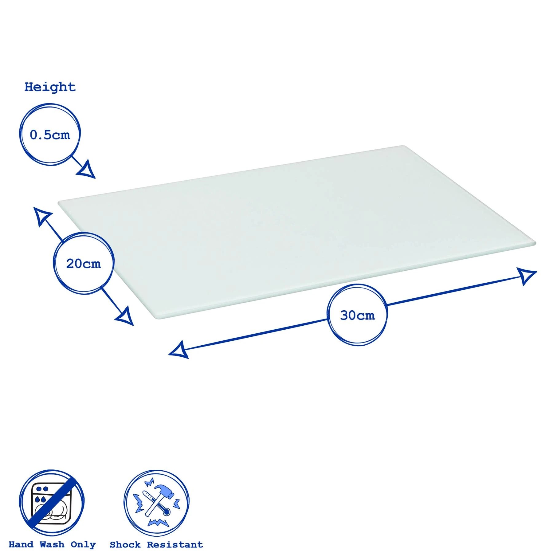 3 Harbour Housewares Rectangle Glass Chopping Board - 30cm x 20cm - Clear, 3 of 7