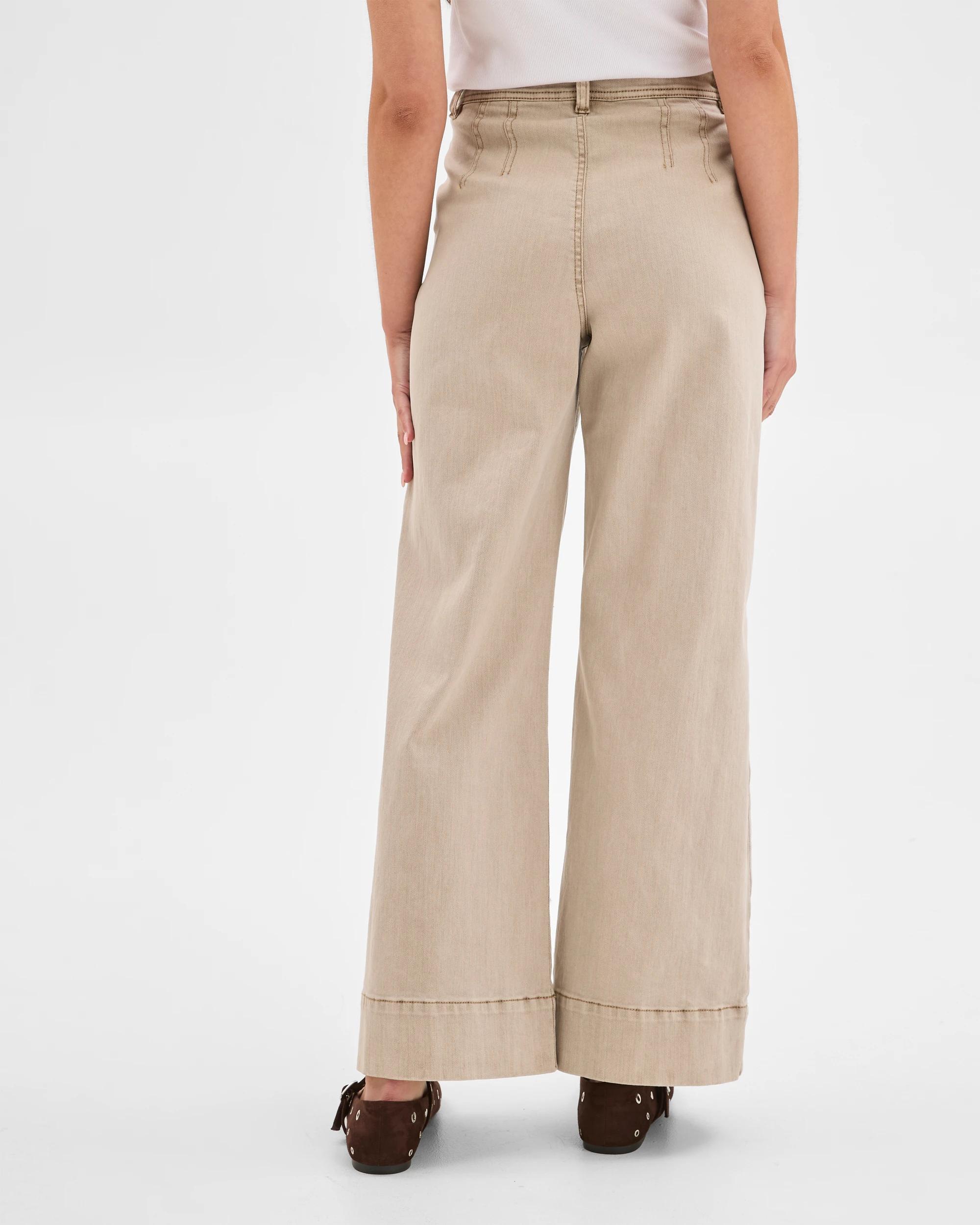 4 Target Petites Petites Australian Cotton Blend Stretch Twill Wide Leg Pants STRING, 4 of 5