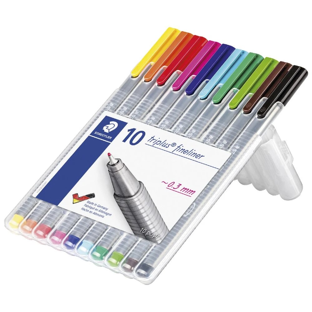 3 Staedtler Triplus 0.3mm Fineliners 334 Assorted 10 Pack, 3 of 10