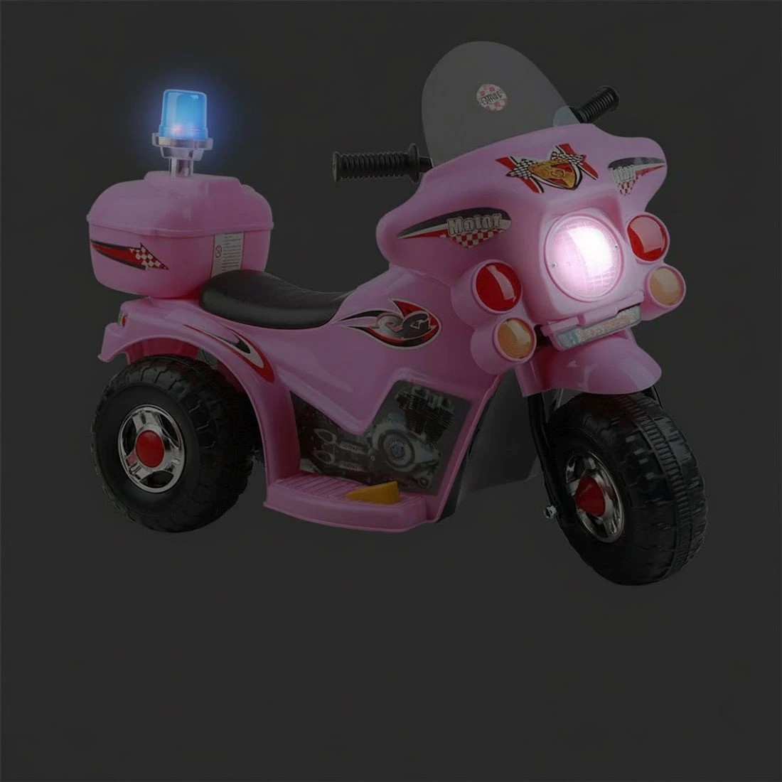 5 Rigo Kids Electric Ride On Police Motorcycle Motorbike 6V Battery - Pink, 5 of 9