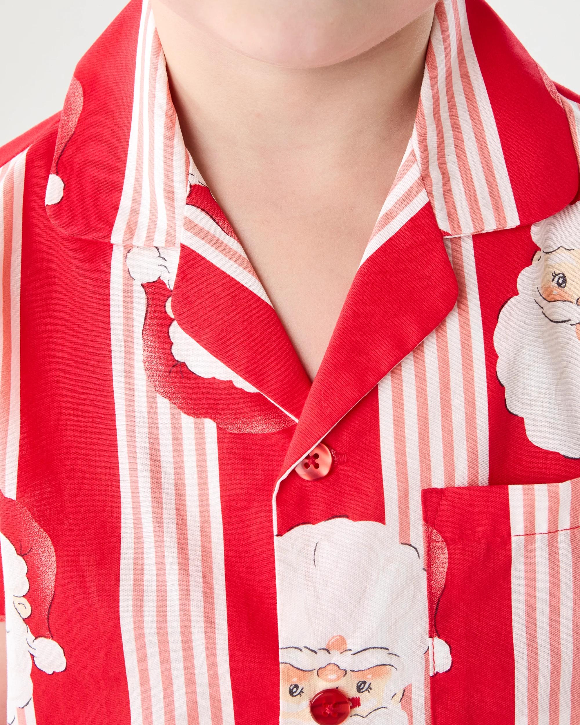 5 Family Matching Christmas Santa Stripes Younger Kids Pyjama Set Santa Face, 5 of 10