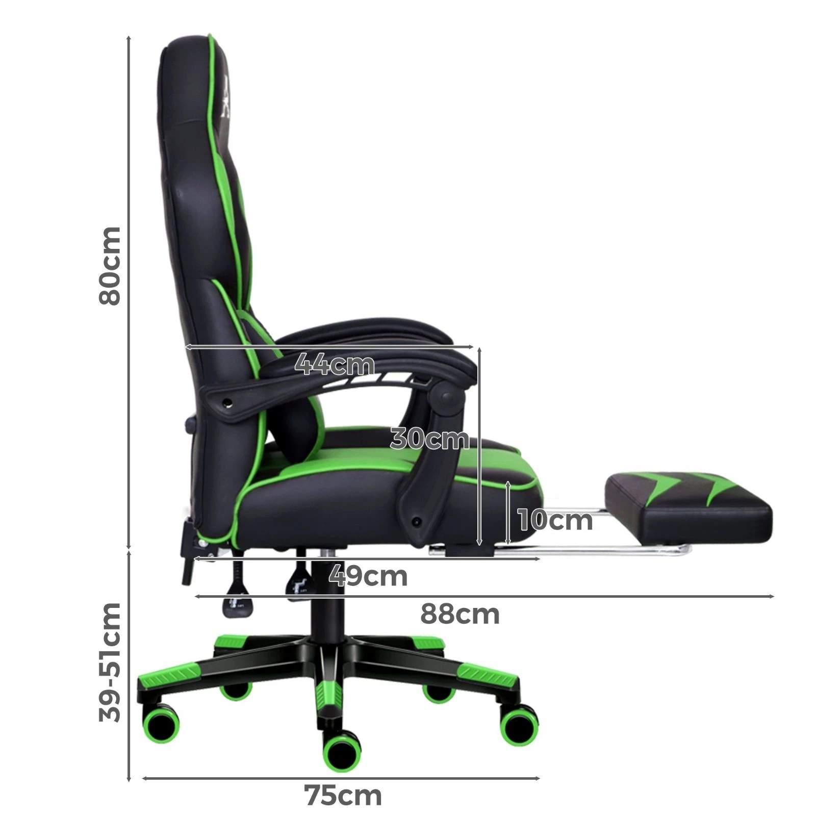 4 Alfordson Gaming Chair Office Seat Massage Racing Footrest Executive - Green, 4 of 10